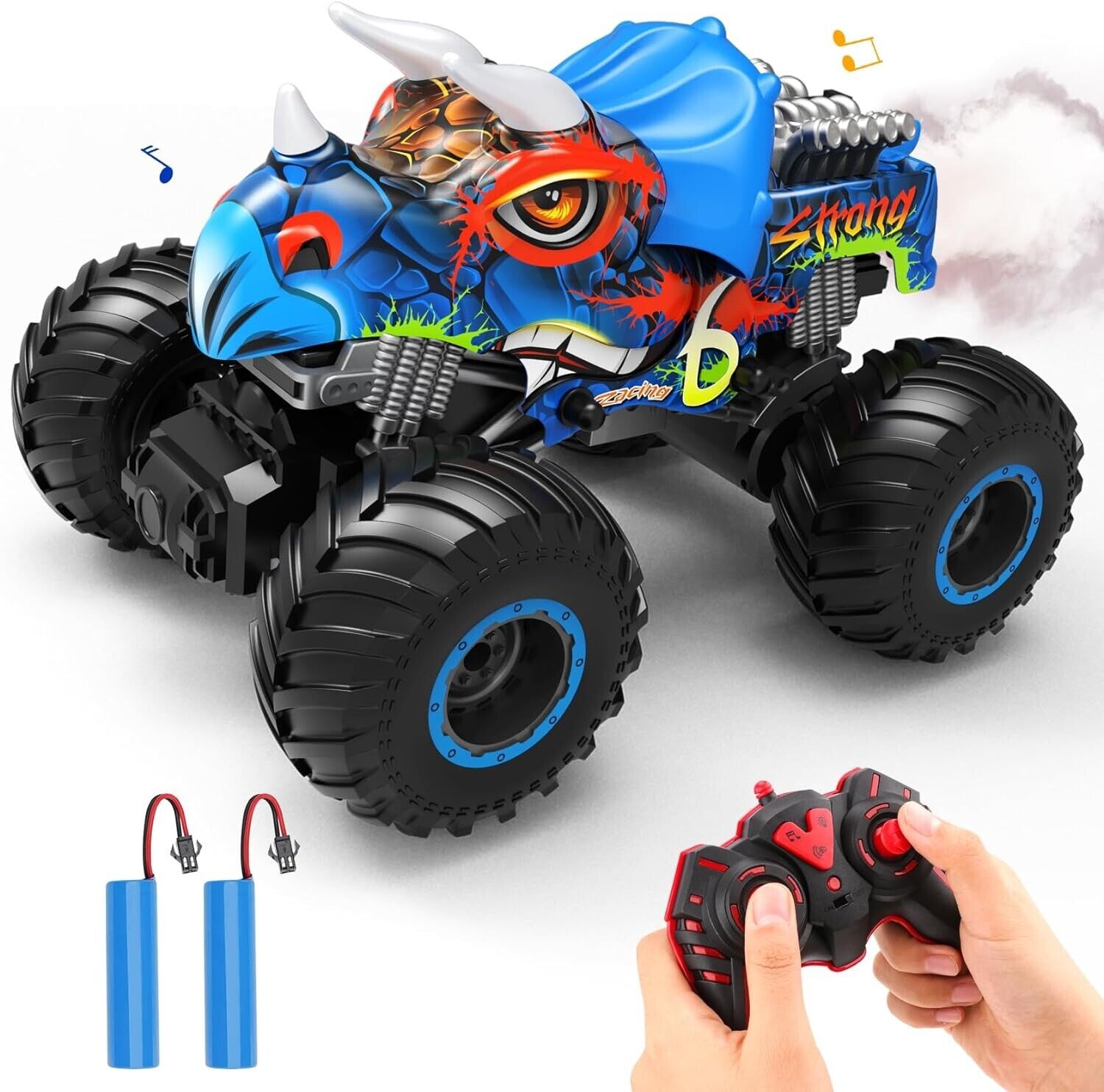 Dinosaur Remote Control Monster Truck - RC Dino Triceratops Monster Truck