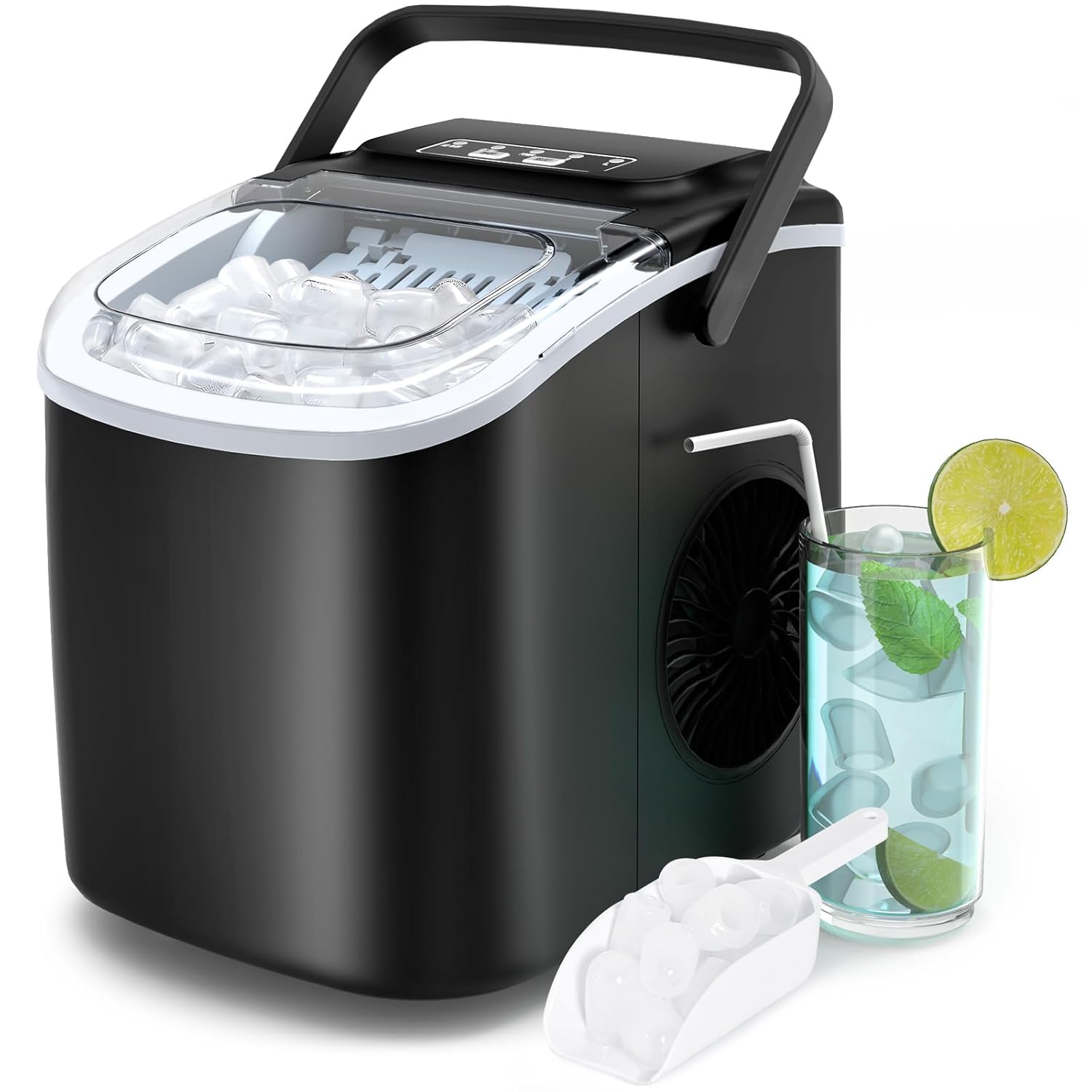 PALINTH Ice Maker Machine Countertop for Home\/Kitchen\/Office\/Bar (Black)