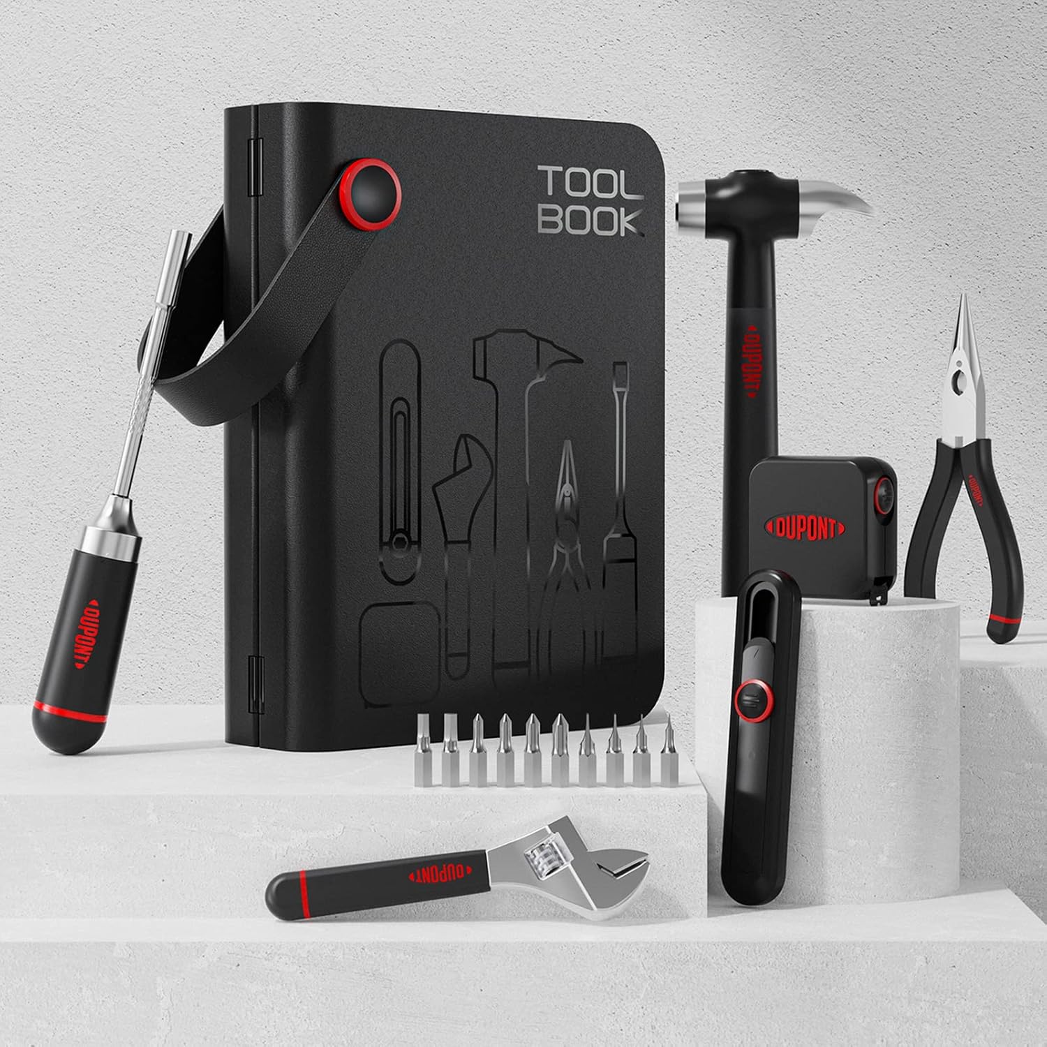 Hand Tools Tool Kit Book, 16 Piece Tool Set In Premium Packaging, Ideal Gift, DuPont