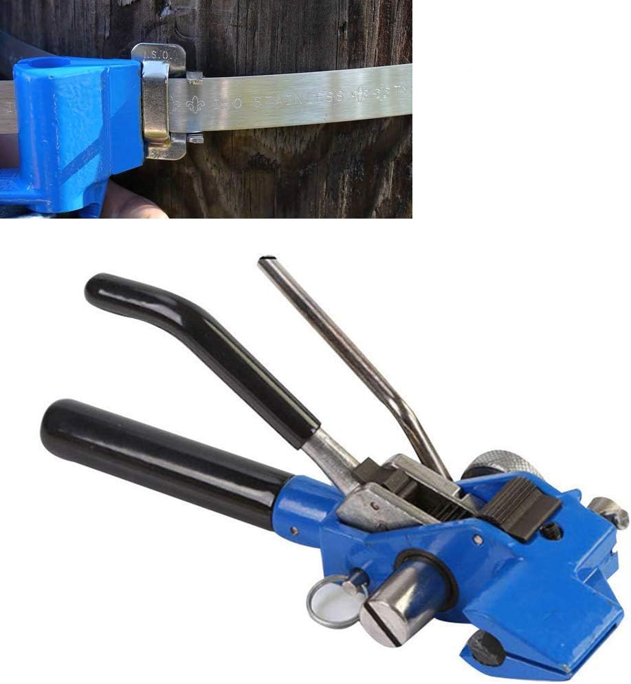 SMAUTOP Banding Tool, Cutting Cable Tie Tool, Stainless Steel, Blue, Hardware