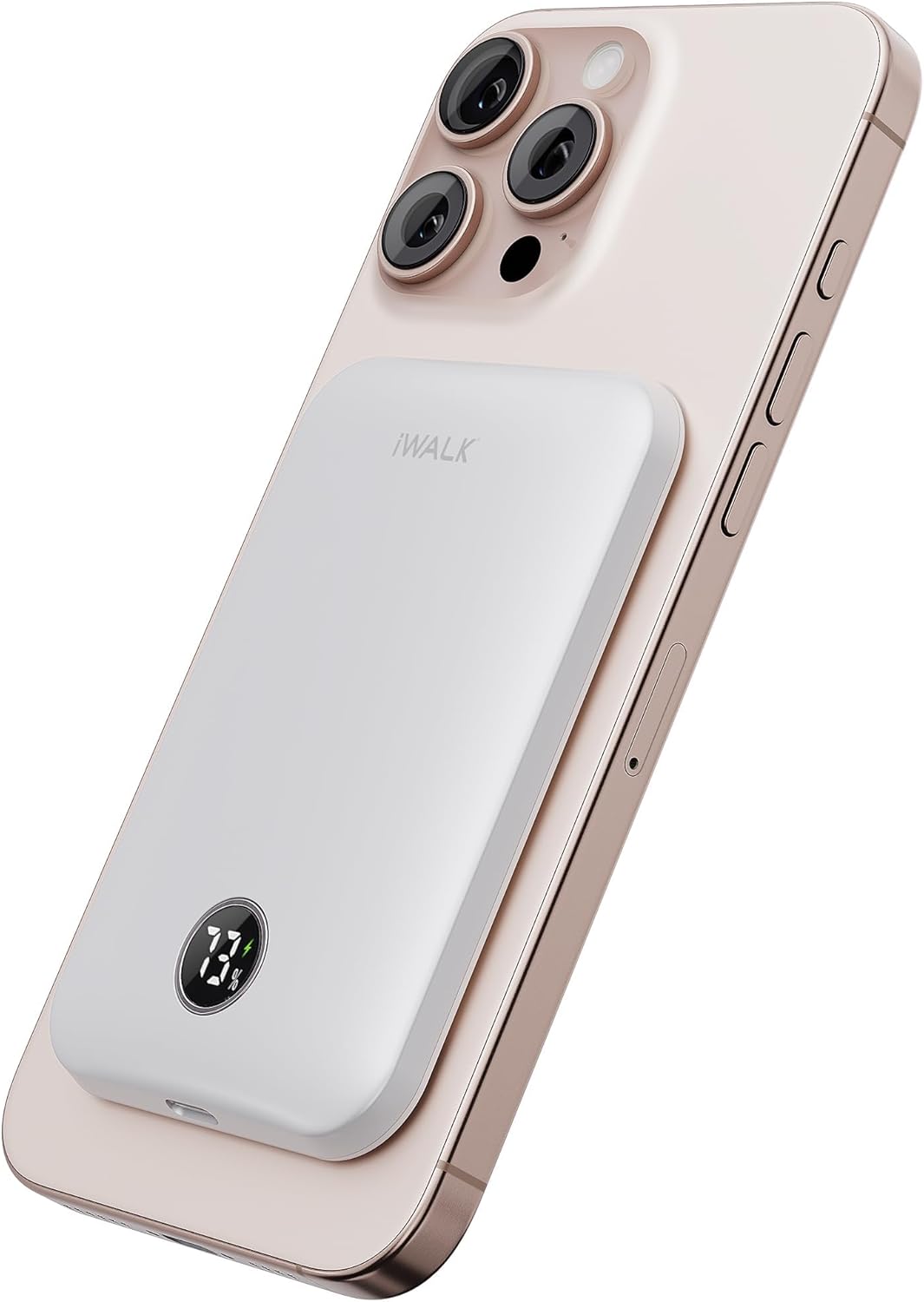 Magnetic Slim Portable Charger, 5000mAh 18W Wireless Battery Pack, White