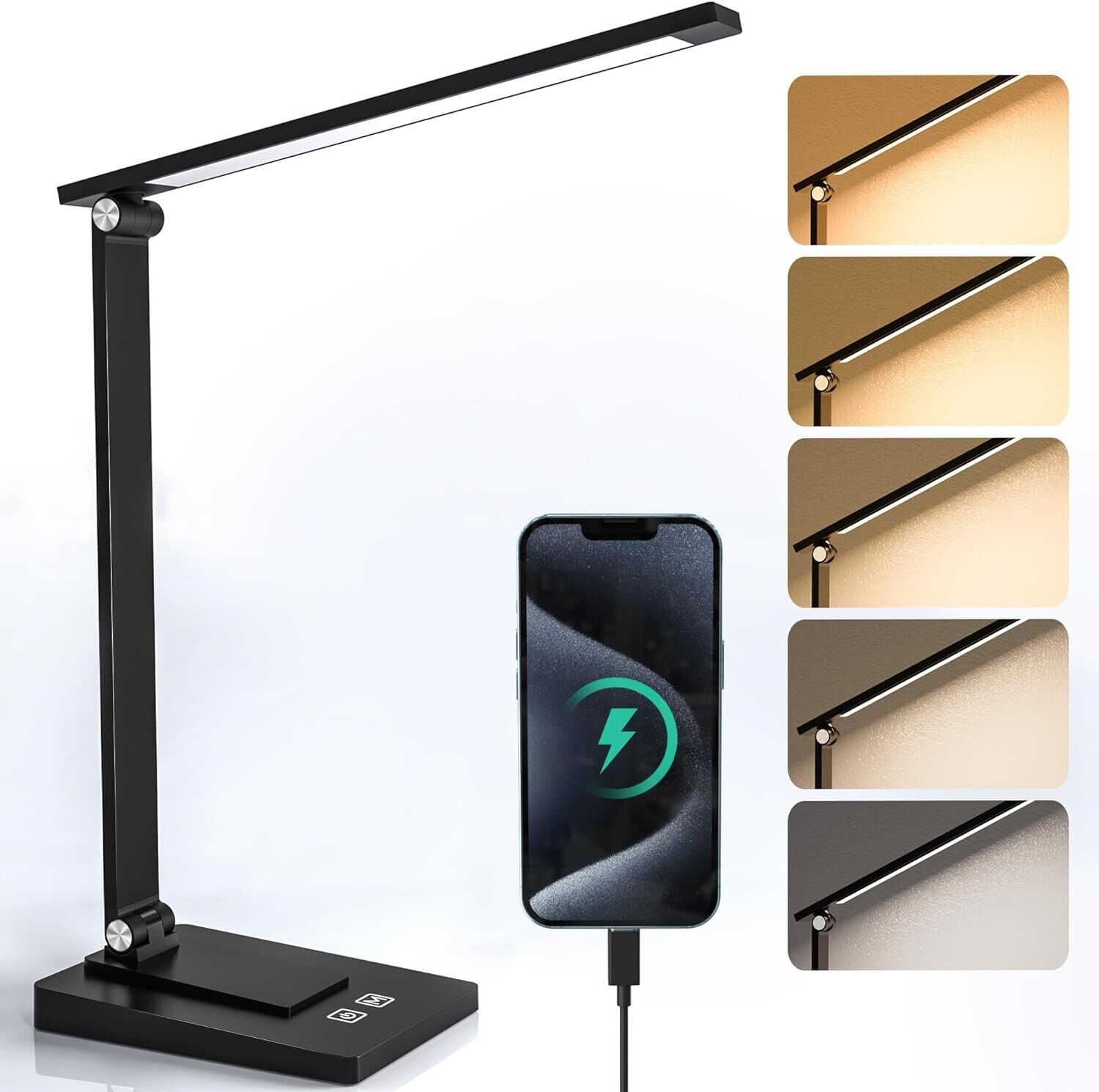 Desk Lamp,LED Desk Lamp Office with USB Charging Ports,Desk Light,Study Lamp