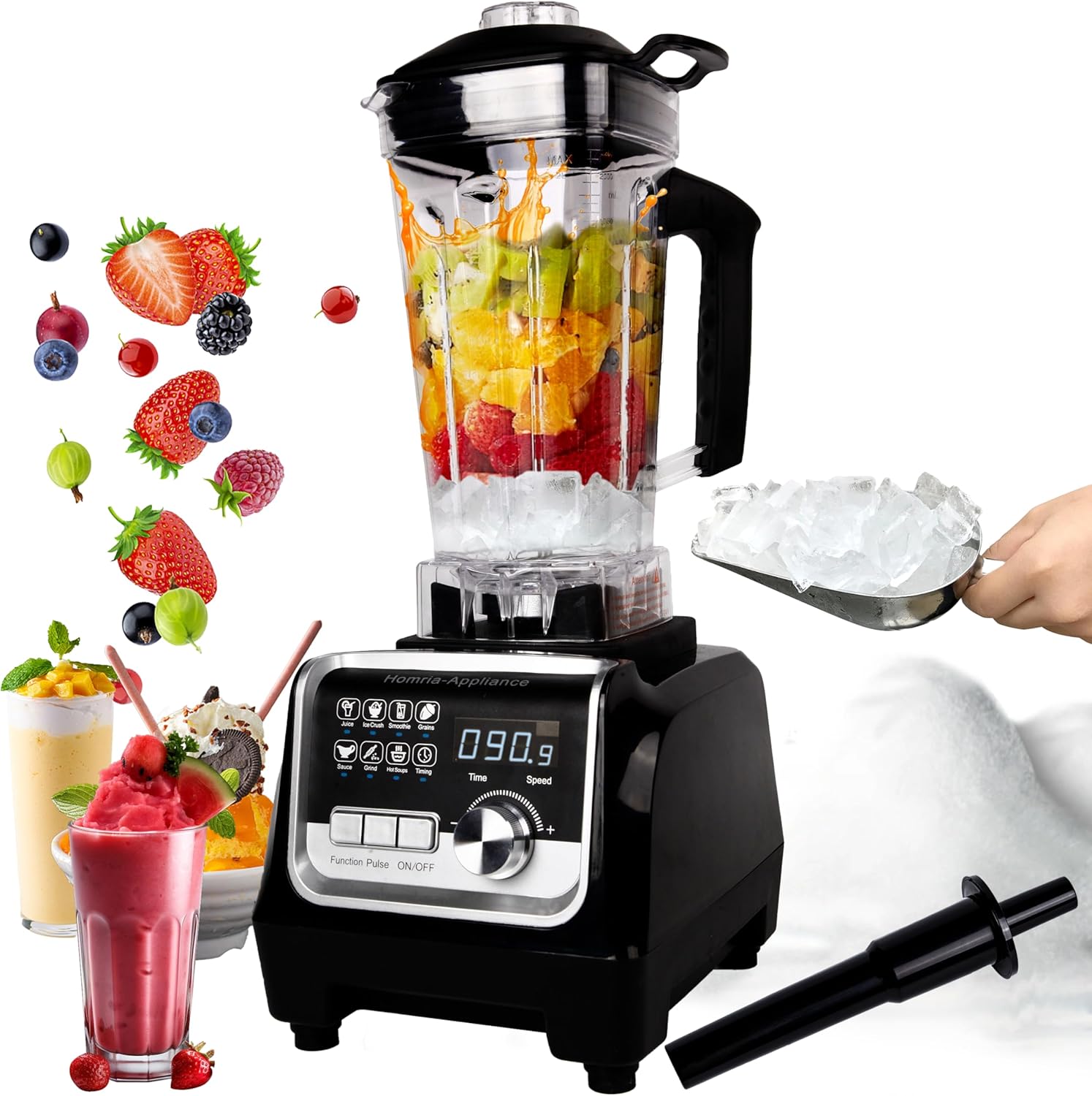 HOMRIA-APPLIANCE Blender Smoothie Maker 2000W, Digital display, Max 40000RPM