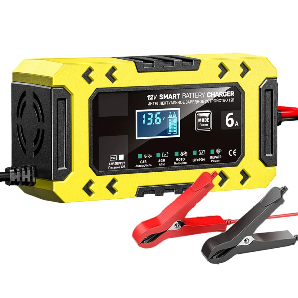 12V 6A Smart Battery Charger, Battery Repair Mode