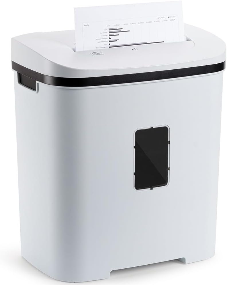 iOCHOW 14-Sheet Cross Cut Paper Shredder: , Shreds Credit Card & Staple, Heavy Duty Paper, Quiet Document Shredder 21L Large Pull-out Bin for Home Office