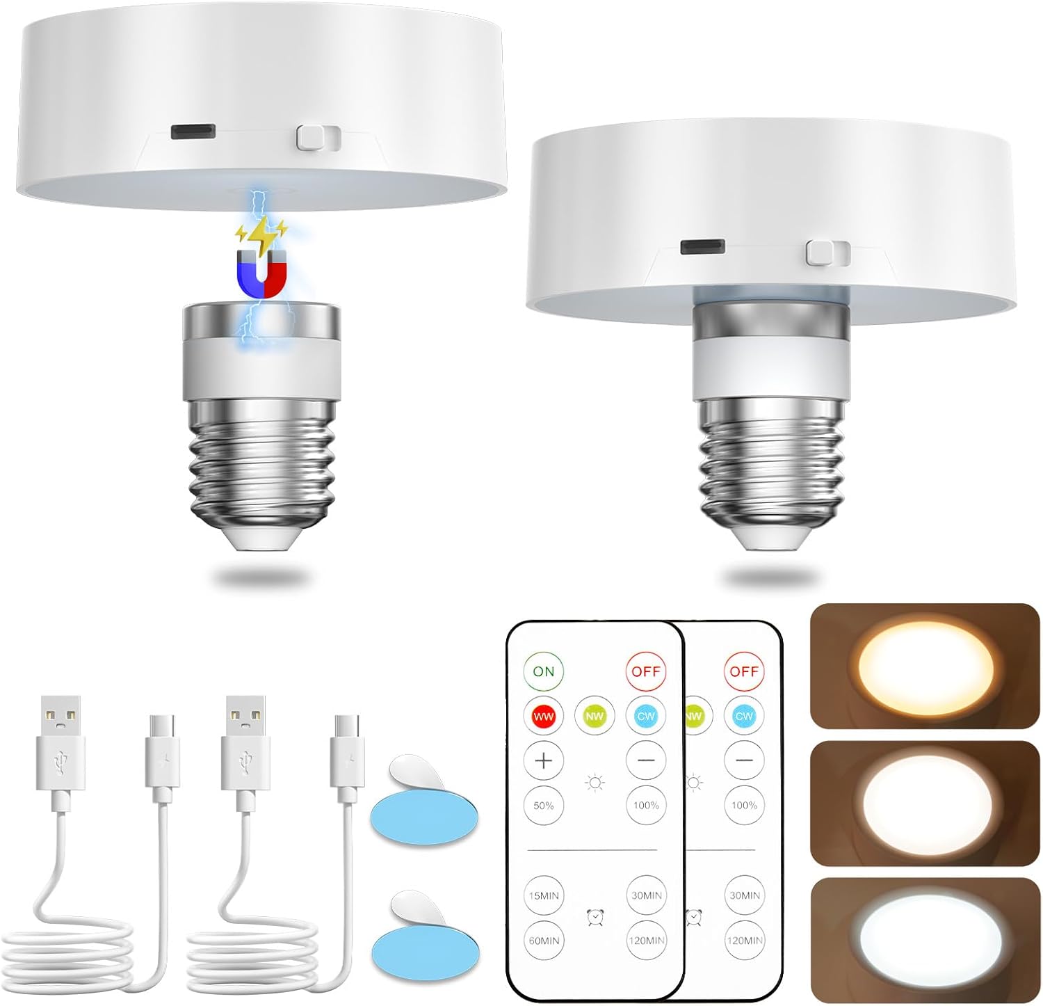 TobeBright E27 Rechargeable Light Bulb with Remote