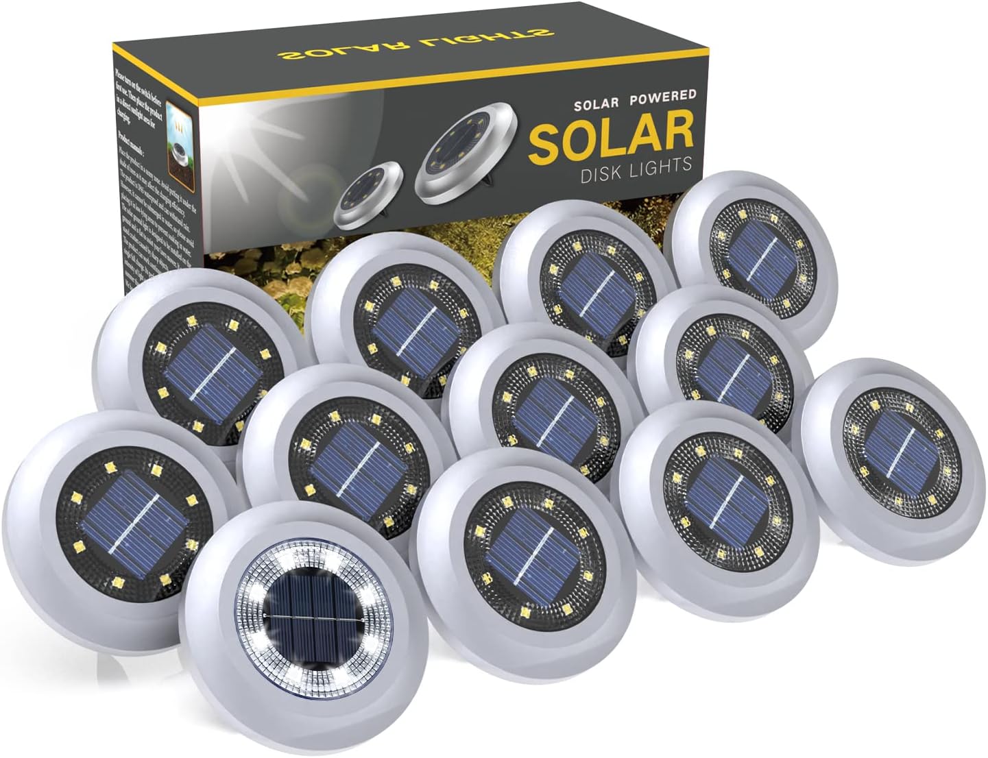 ULIXII Solar Outdoor Lights 12 Pack, Garden Waterproof Pathway In-Ground