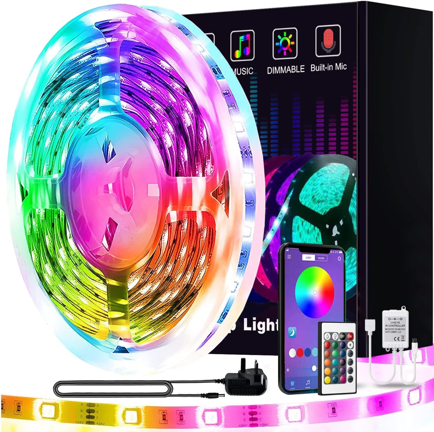 L8STAR Led Lights 5m\/16.4ft, Smart Led Strips Lights 5050 RGB for party bedroom