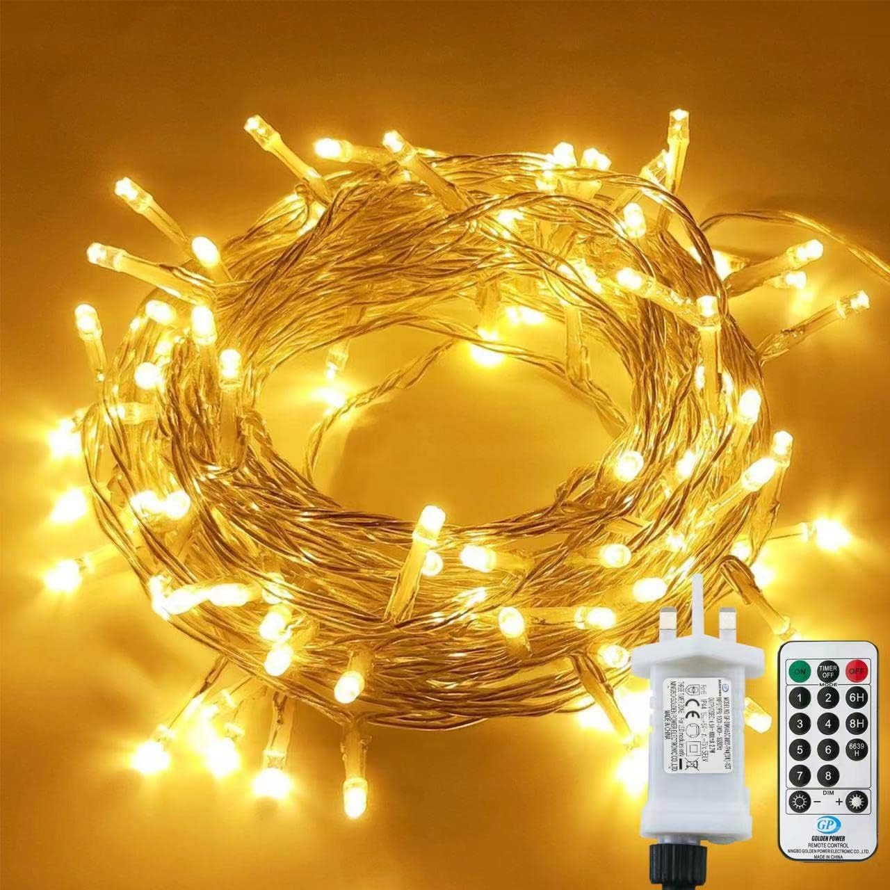 Lezonic Fairy Lights Plug in Waterproof, 15M 120 LED String Lights Mains Powered