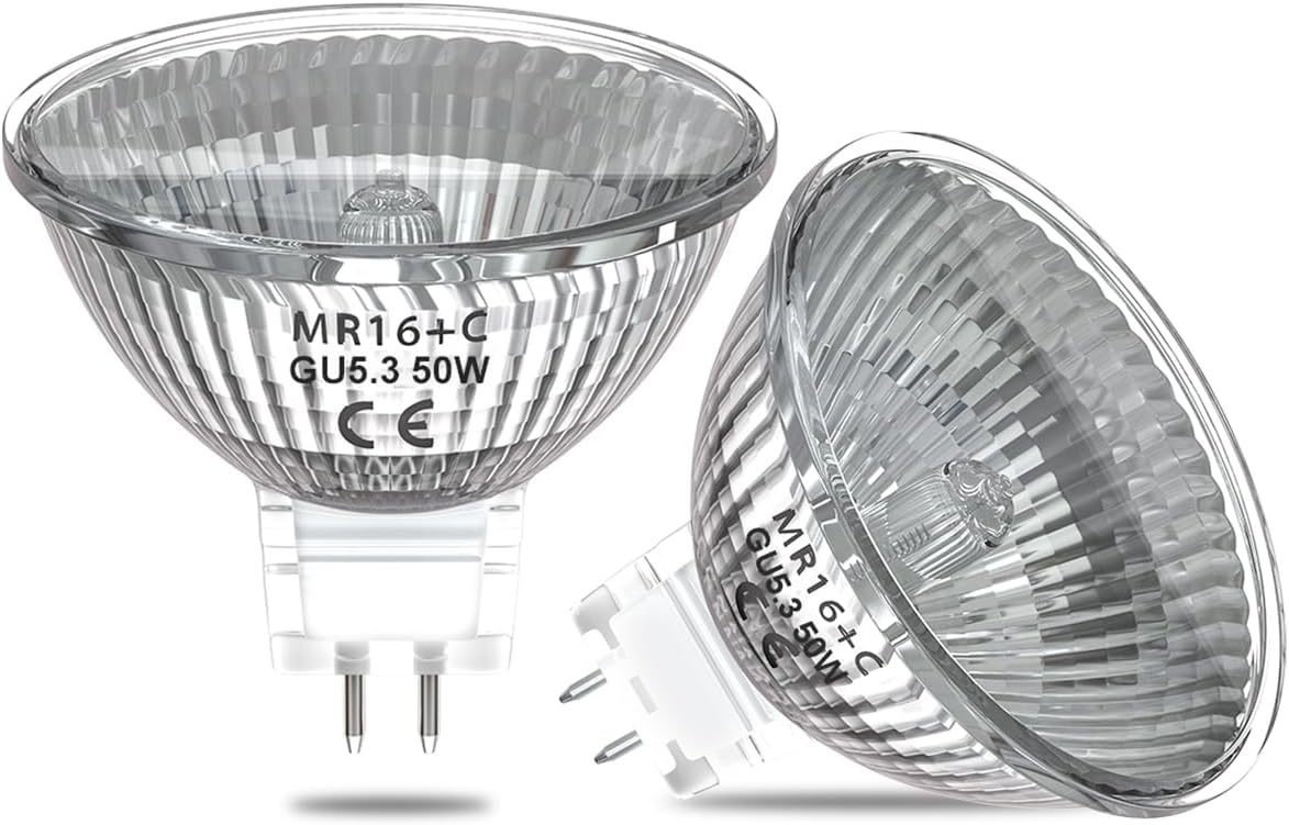 Luxvista MR16 Halogen Light Bulbs 50W 12V GU5.3 Spotlight Bulb Dimmable (2 Pack)