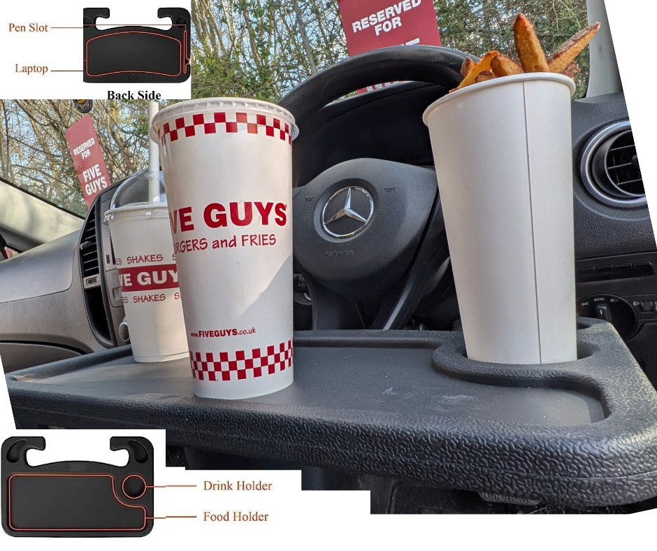 Car Steering Wheel Table Tray 42 * 28 * 2.2cm Viral Portable Car Desk