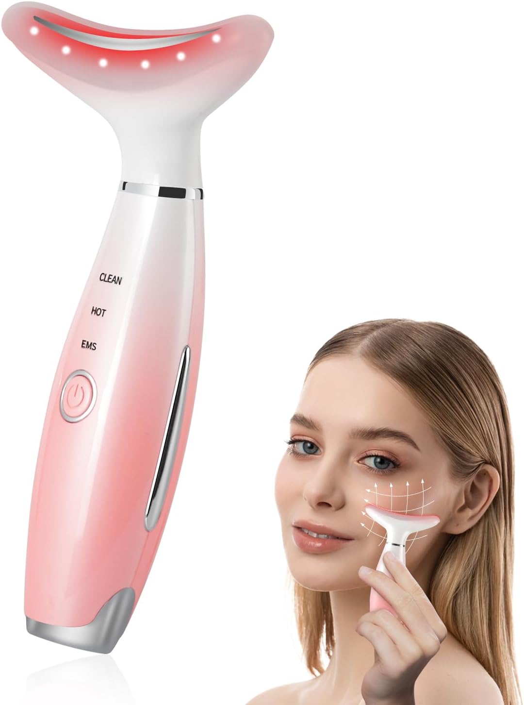 Electric Facial Massager, Face and Neck Beauty Device  WHITE
