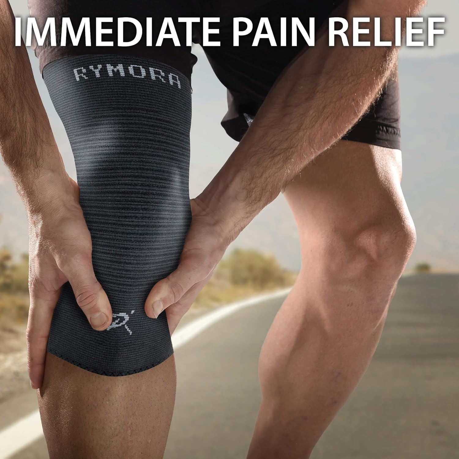 Knee Support Brace Compression Sleeves - Choice of Pair or Single - for Joint Pain