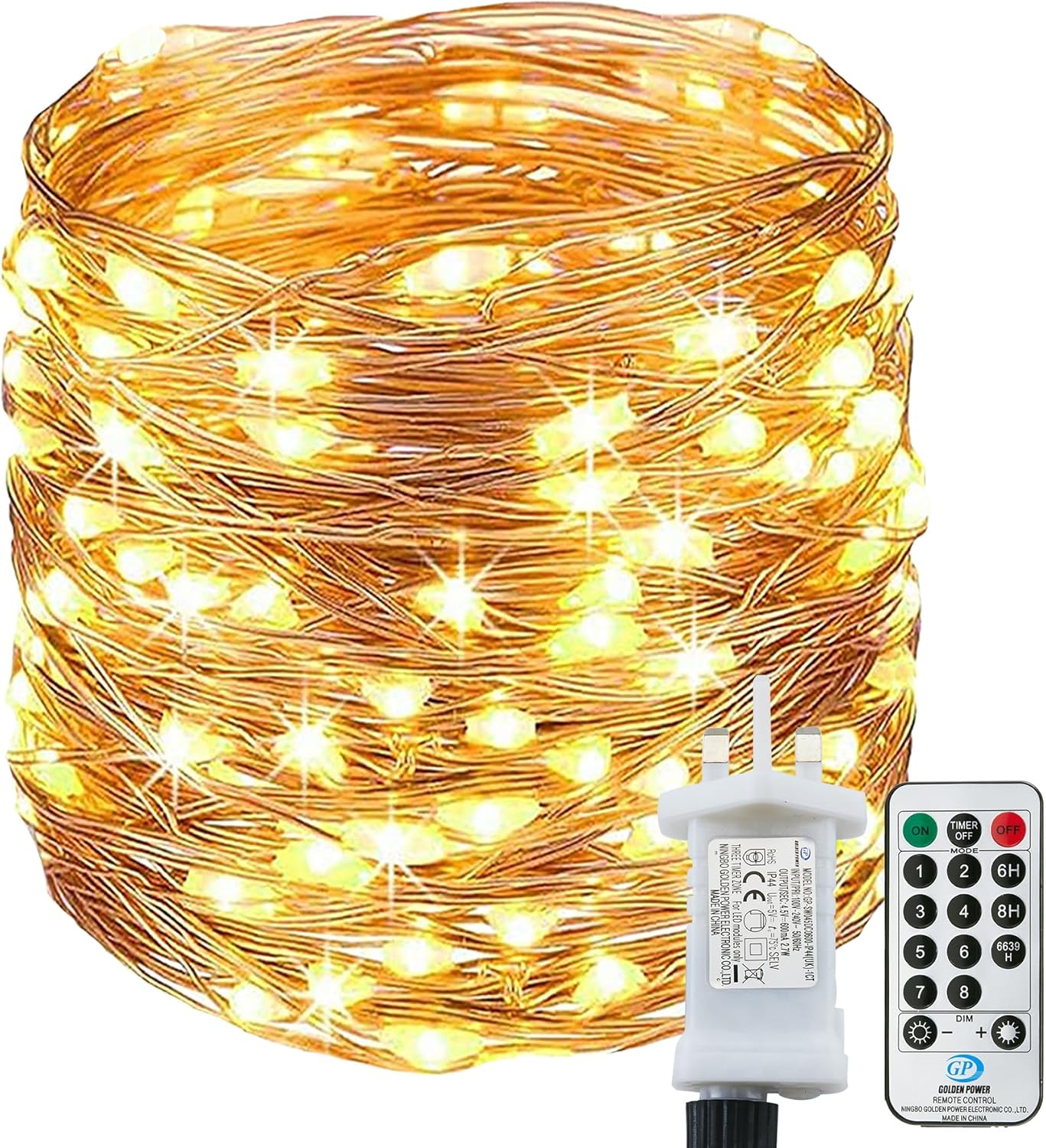 [220 LED] Fairy Lights Mains Powered, 25M 8 Modes Low Voltage Fairy Lights Waterproof with Remote Timer Copper String Lights for Bedroom, Yard, Party, Wedding, Christmas Decorations(Warm White) [Energy Class A+++]