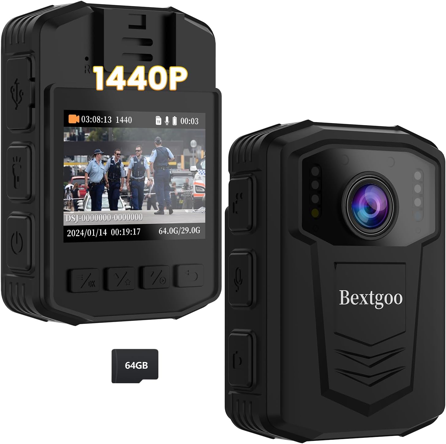 Bextgoo 1440P Body Cam