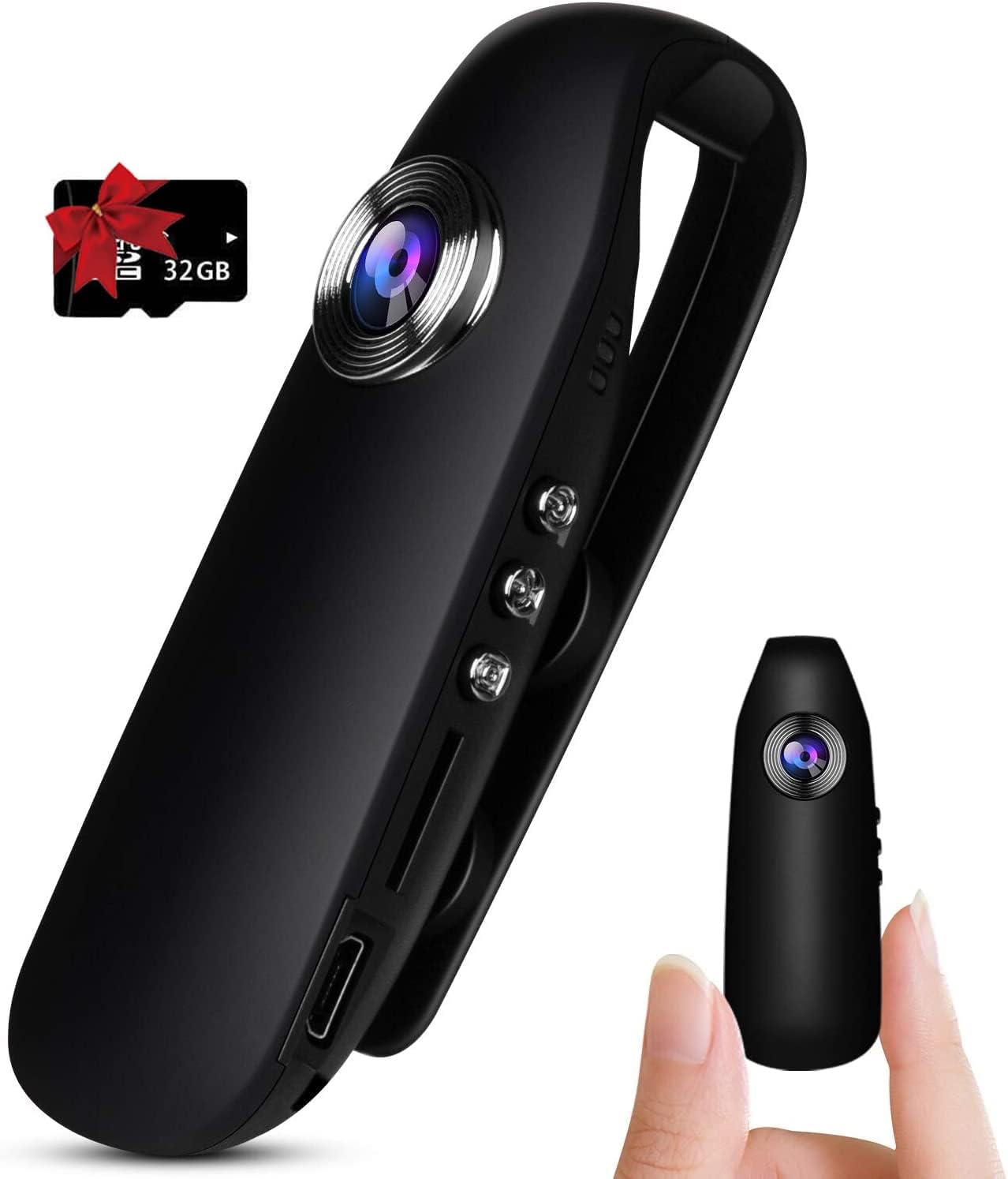 Bextgoo 1080P Body Camera, PIR Motion Detection, Widely Applied for Office, Meeting, Bike, Hiking (32G SD Card is Included)