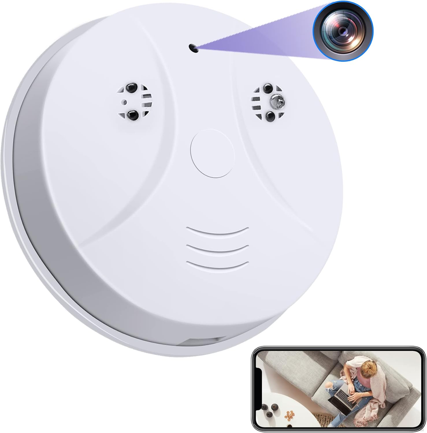 Camera Smoke Detector, WiFi Night Vision and Motion Detection