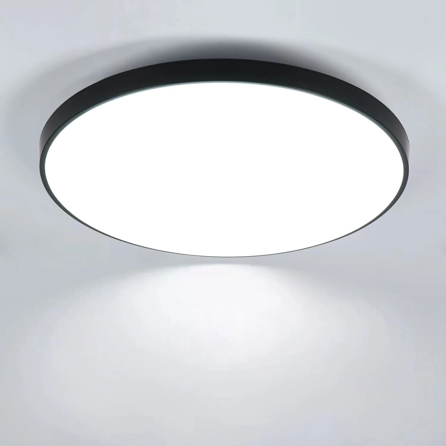 CANMEIJIA Bathroom Lights Ceiling, 24W IP44 Waterproof Bathroom Light 1700LM Led Ceiling Light with Remote Control Timer & Memory 3000-6500K Led Lights for Bedroom Kitchen Living Room (Black)