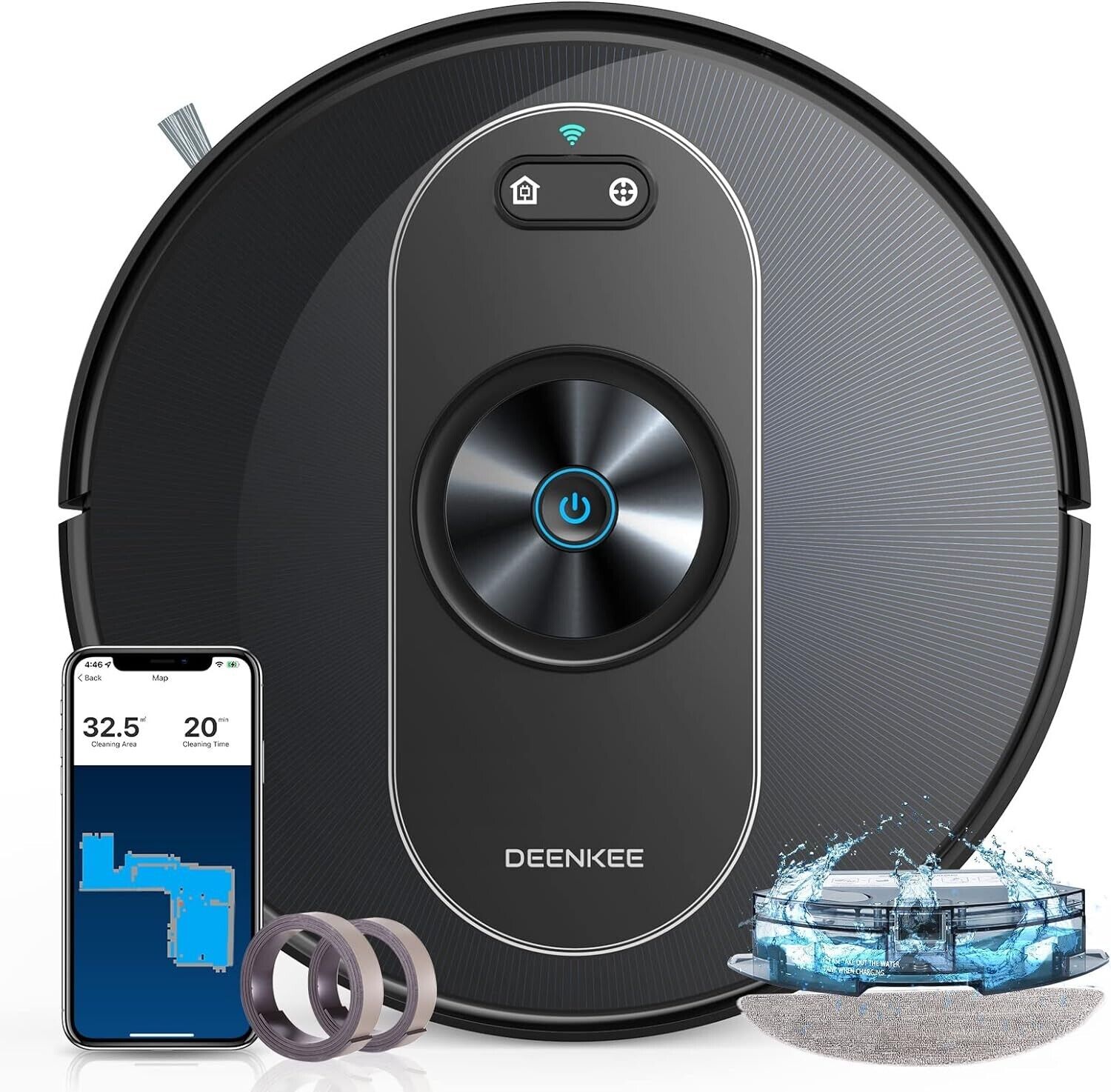 Deenkee Robot Vacuum, 3000PA Strong Suction Robot Vacuum Cleaner with Mop 3500 m