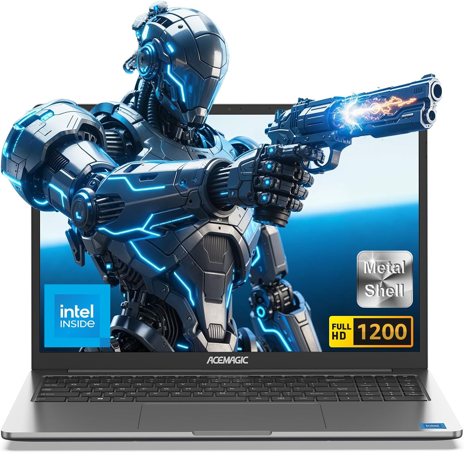 15.6\" FHD Laptop with 13th N150 Processor up to 3.6GHz, 16GB DDR5 RAM 512GB, 1920*1200 HD Display, Dual 2w Speakers, Metal Shell, Acemagic AX16