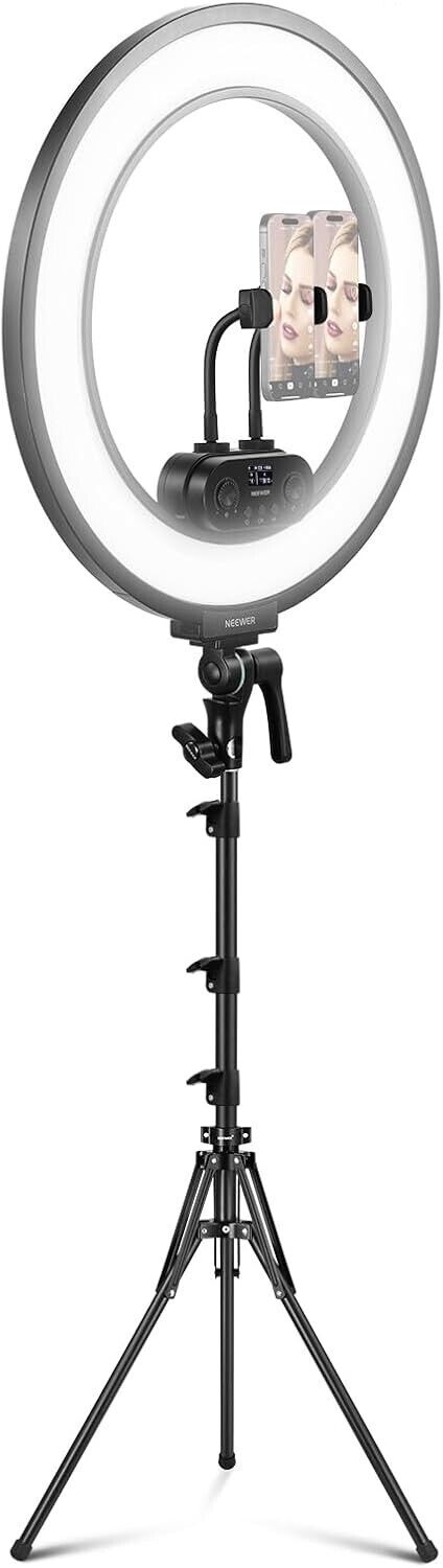 NEEWER 18 Inch Edge Lit Ring Light Kit 45W 3300lux 2900K-7000K 12 Scenes