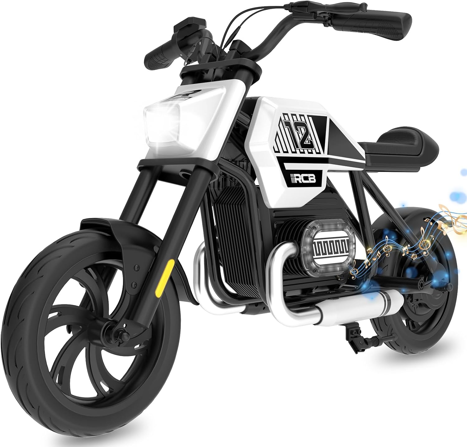 Kids Electric Motorbike, Ride on Motorcycle with speaker, 3 Speed Modes 6 \/ 9 \/ 15 mph, 9 Miles Range, 12'' Pneumatic Tire, RCB R9