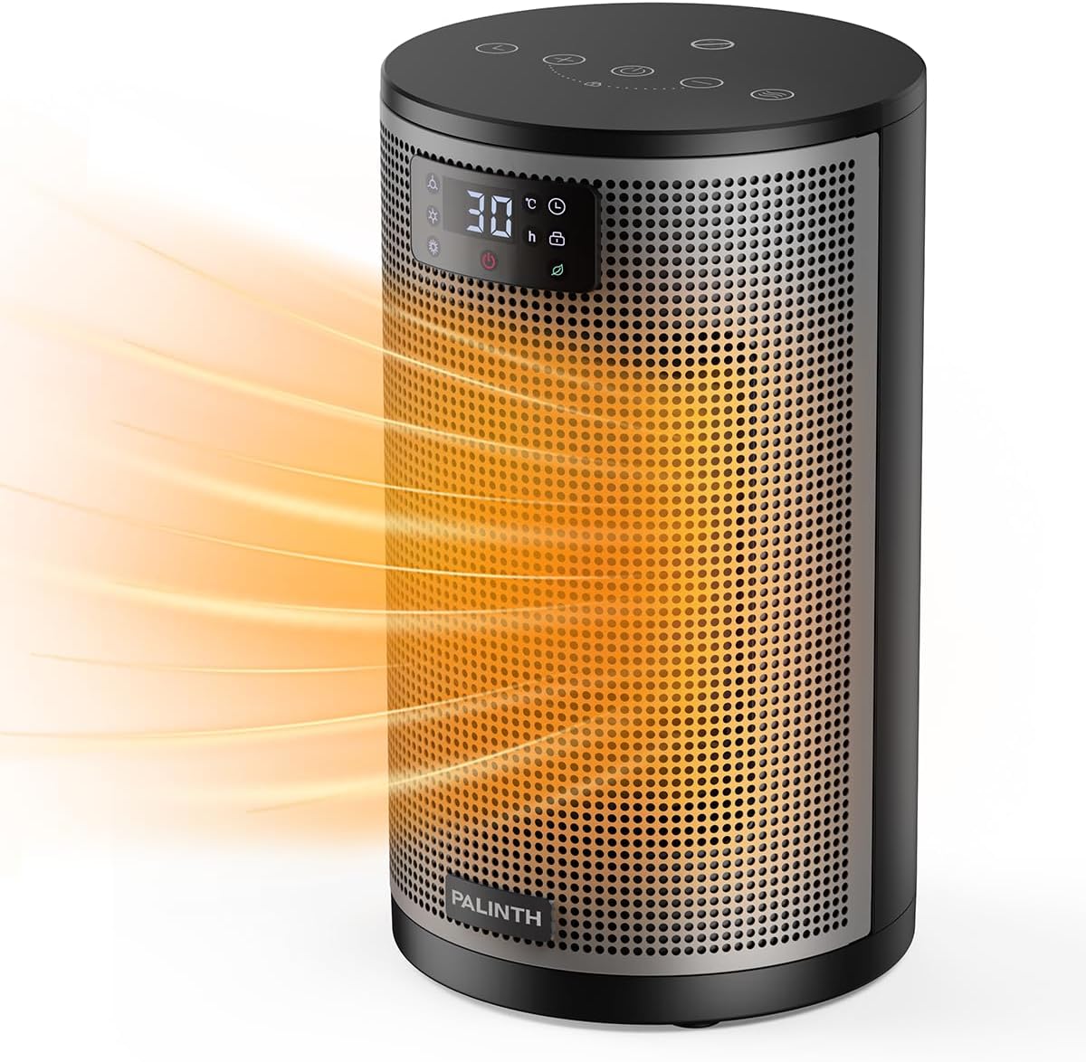 Electric Heater, Portable Ceramic Fan Heater with Thermostat, Silent, 8H Timer, Palinth