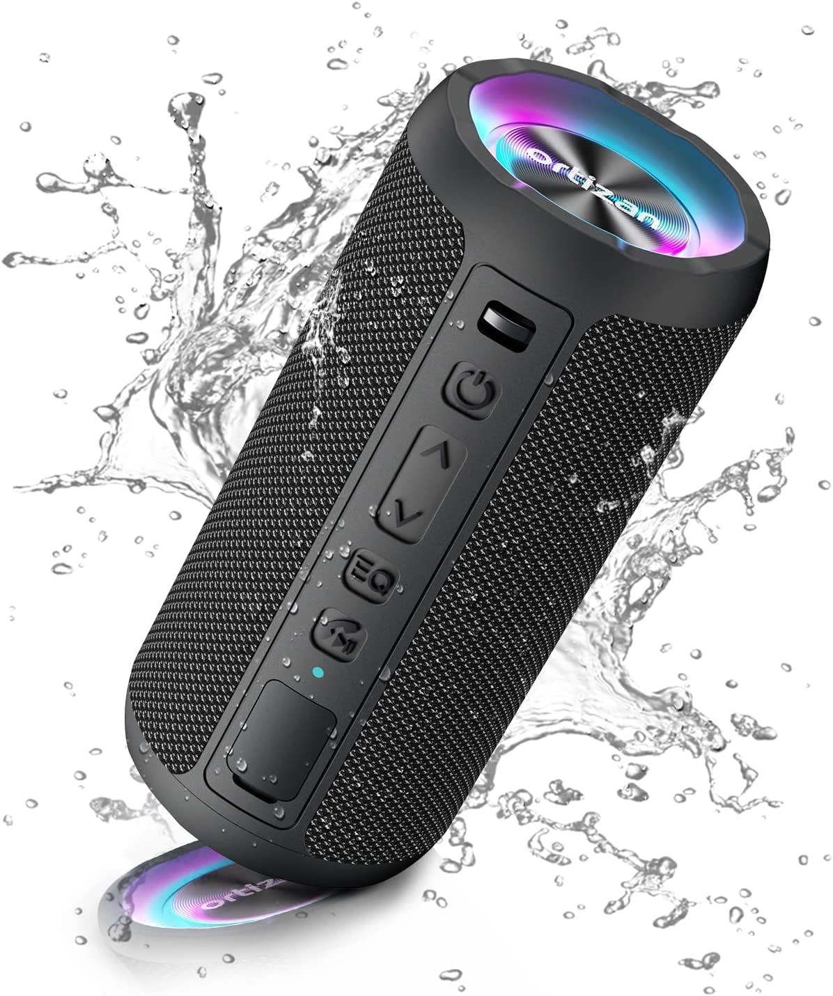 Portable Wireless Bluetooth Speaker, With Led Light, Louder Volume & Enhanced Bass, IPX7 Waterproof, 30H Playtime, Ortizan