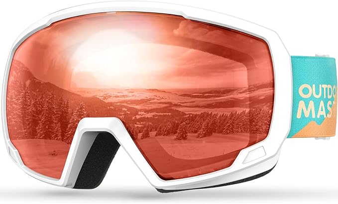 OutdoorMaster Kids Ski Goggles - Helmet Compatible Snow Goggles for Boys & Girls with 100% UV Protection