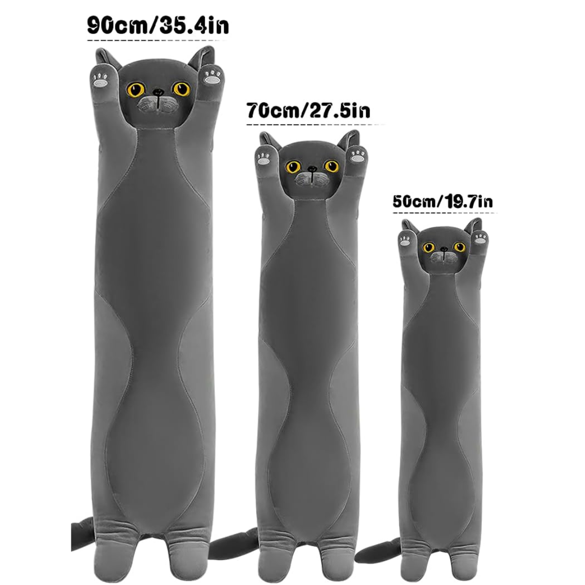 Long Cat Plush Pillow, Soft Cute Cat Stuffed Animal