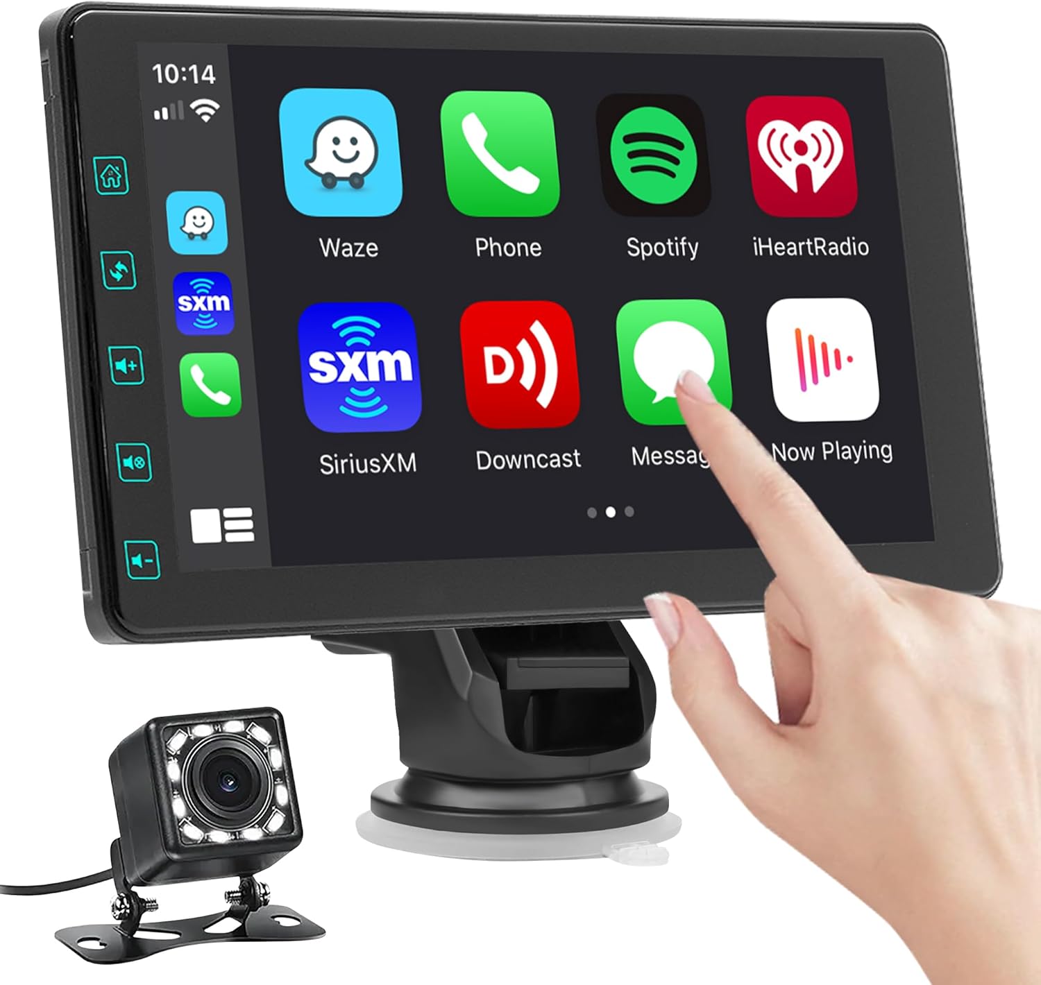 7\" Car Stereo Carplay Android Auto, Wireless Portable Touch Screen Car Play GPS Navigation, Mirror Link, Bluetooth