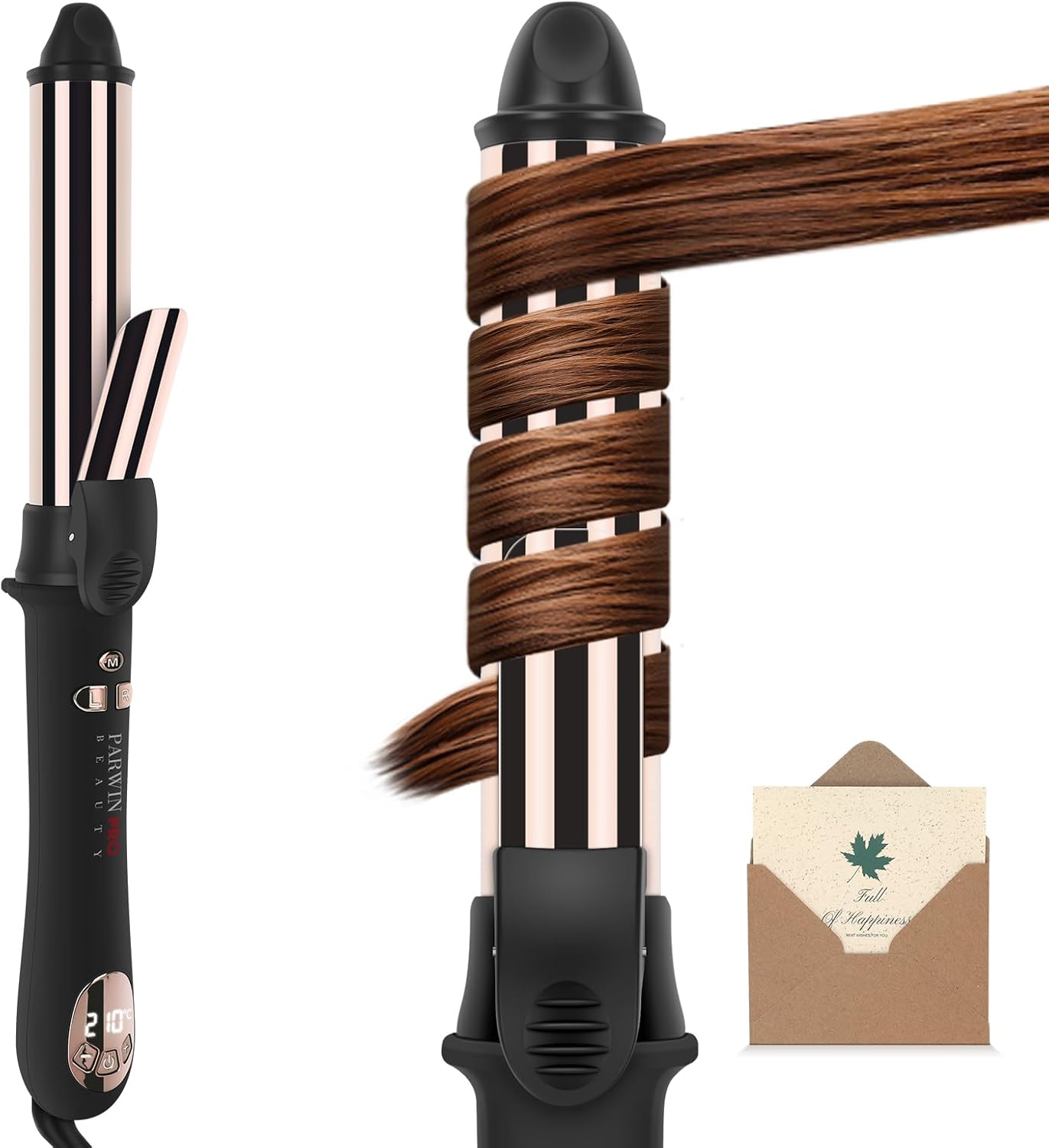 Automatic Rotating Hair Curling Iron, 32mm Barrel, Adjustable Temperature 120-210\u00b0C, Nano Titanium Coating Curling Tongs, Parwin