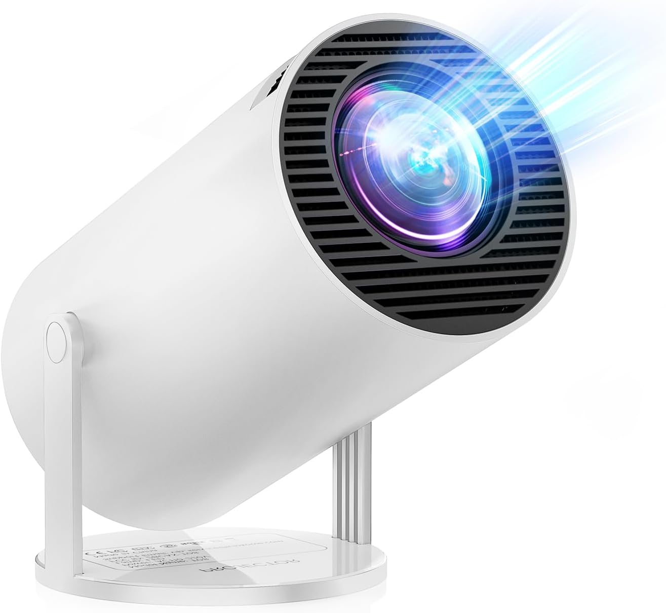 Portable 4K Mini Projector, 20000 Lux, 180\u00b0 Rotation & Auto Keystone, Andriod 11, HY300Pro+