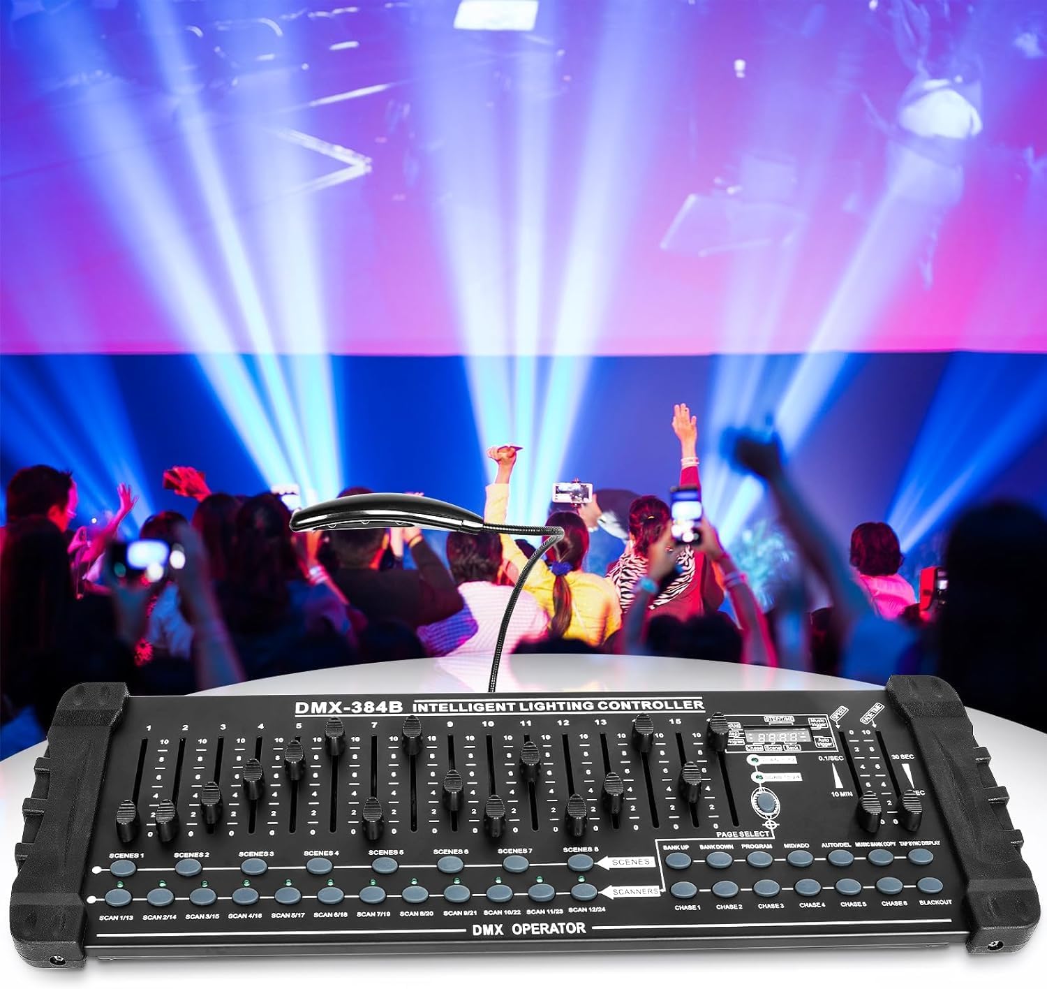 384 Channel DMX512 Controller with 240 Programmable Scenes for DMX Light Console DJ Party Disco