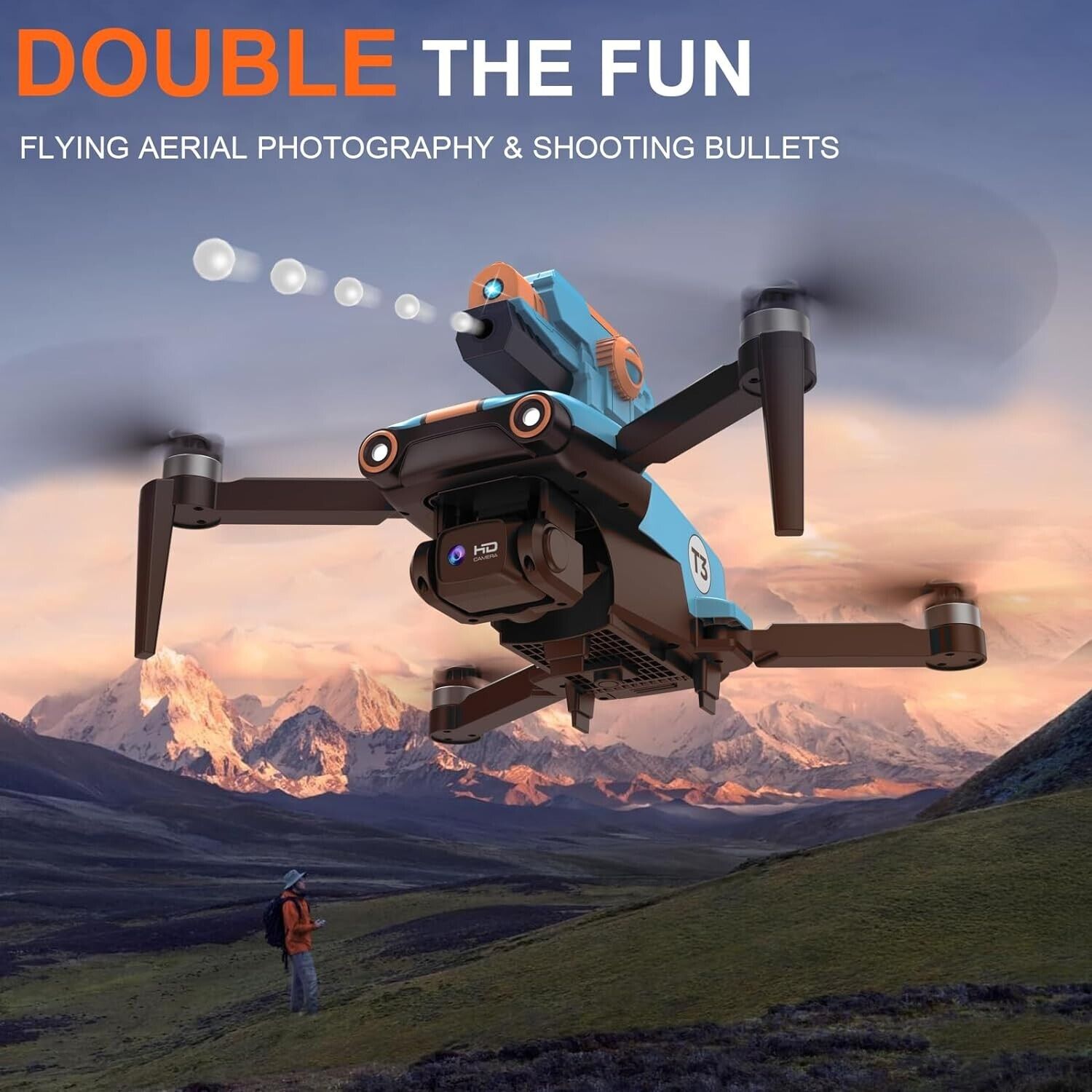 OBEST BB Bullet Drone with Camera Adjustable 1080P, Brushless RC Foldable