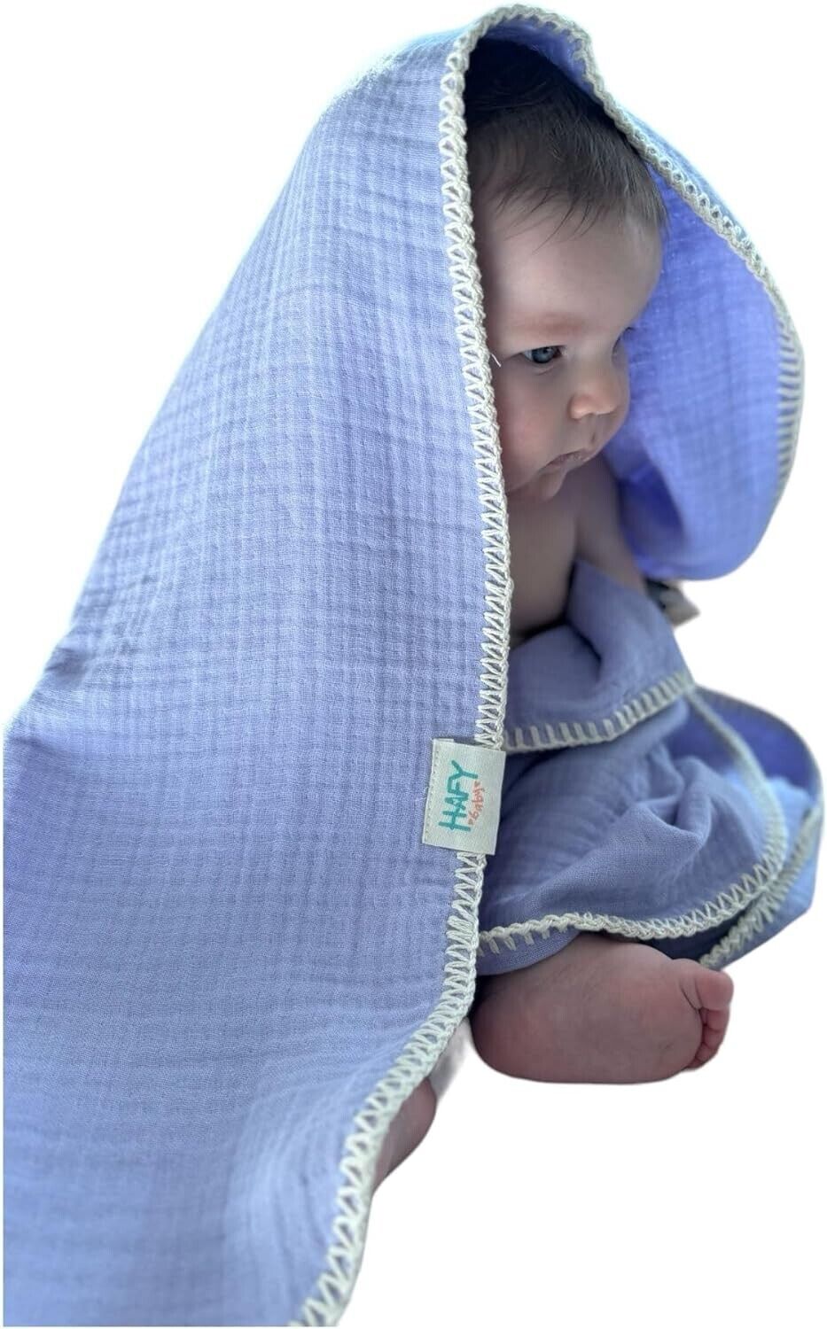 BABY Soft and Breathable Muslin Swaddle Blankets for Newborns - 4 Layer - Purple \/ Lavender