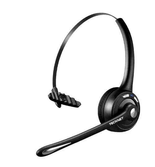 TECKNET Bluetooth Headset Wireless On Ear Headphones Noise Cancellation TK-HS004