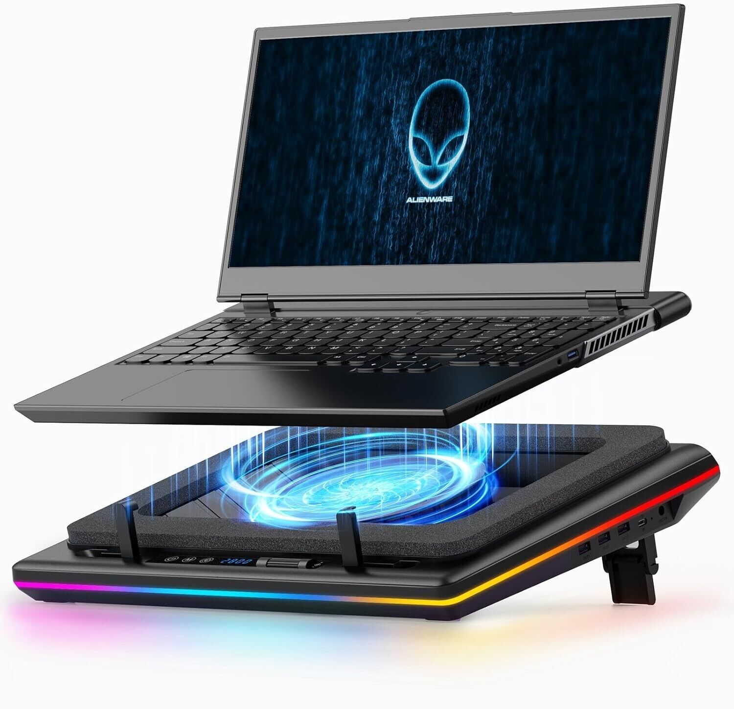 llano RGB Laptop Cooling Pad with Powerful Turbofan