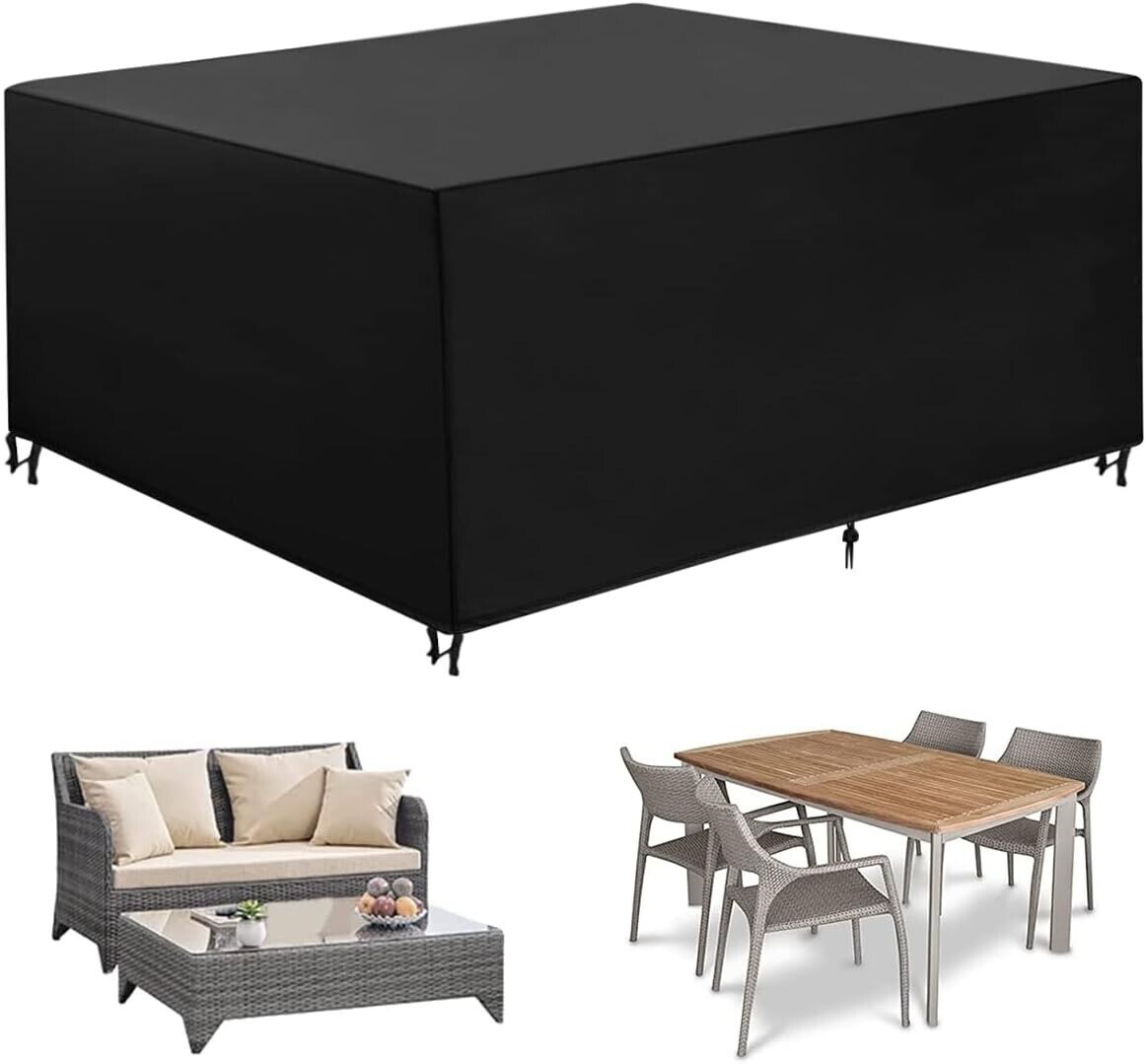 KTOITION Waterproof Outdoor Garden Furniture Cover 126x126x74cm - UV