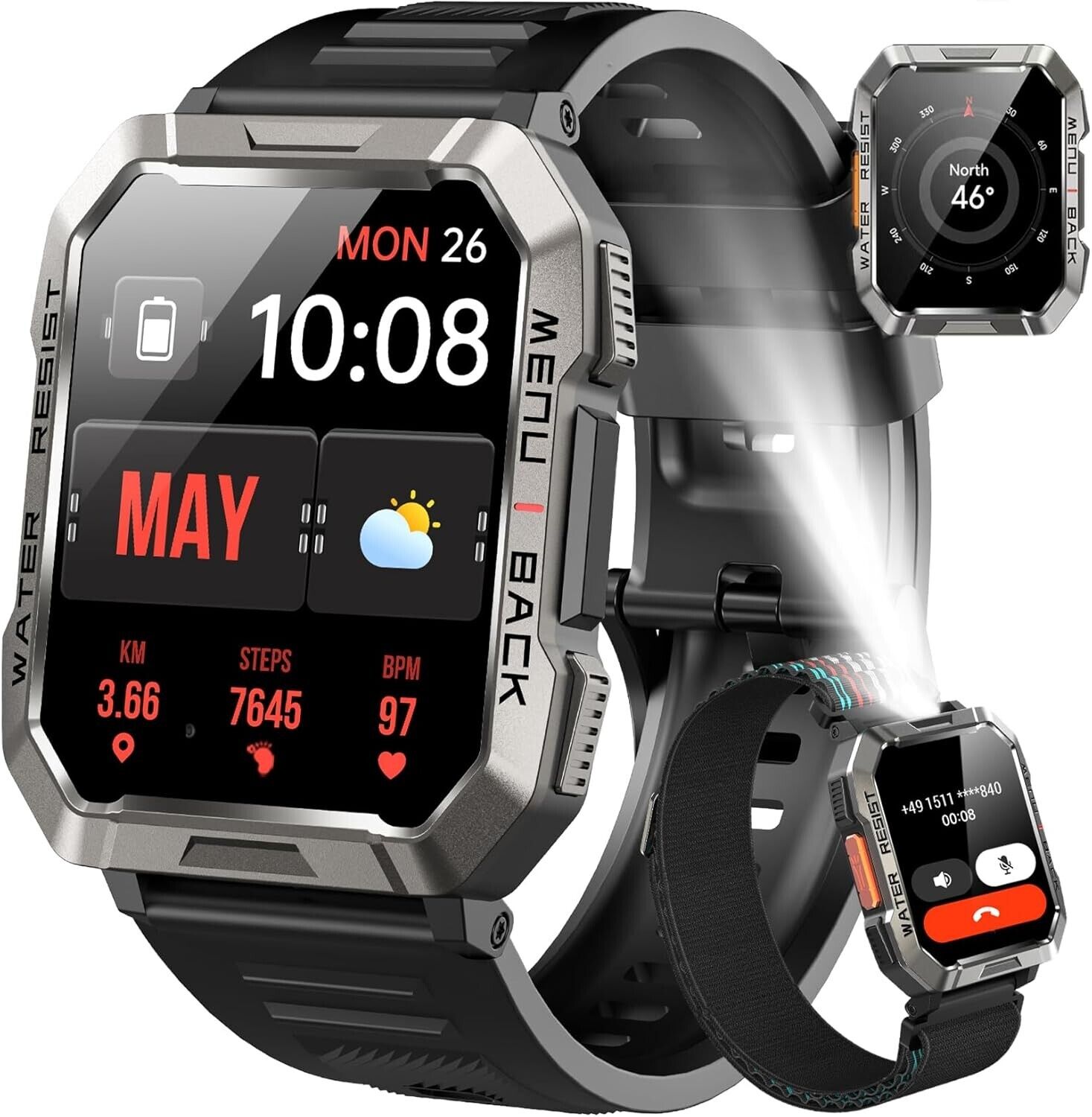 Blackview Military Smart Watch for Men - Answer\/Make Calls, 2.01\" Outdoor Sports