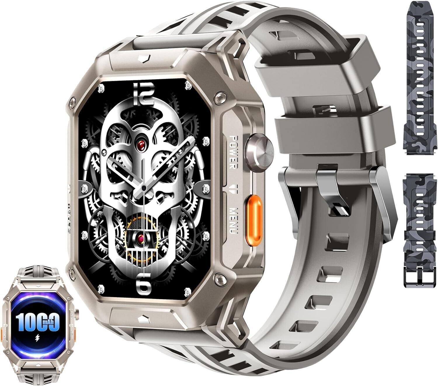 OUKITEL BT80 Smart Watch for Men, 1000 mAh Smart Watches with Step Counter 2.13\"