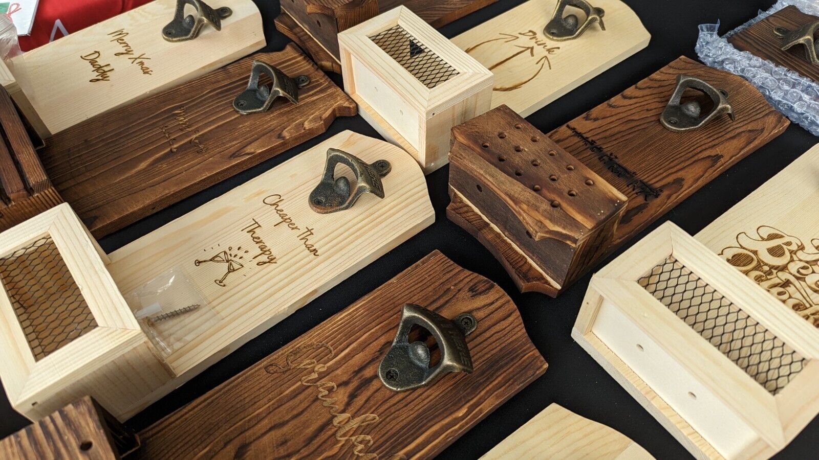 Personalised Wall Mounted Bottle Opener with Cap Catcher Beer Gifts Father's Day