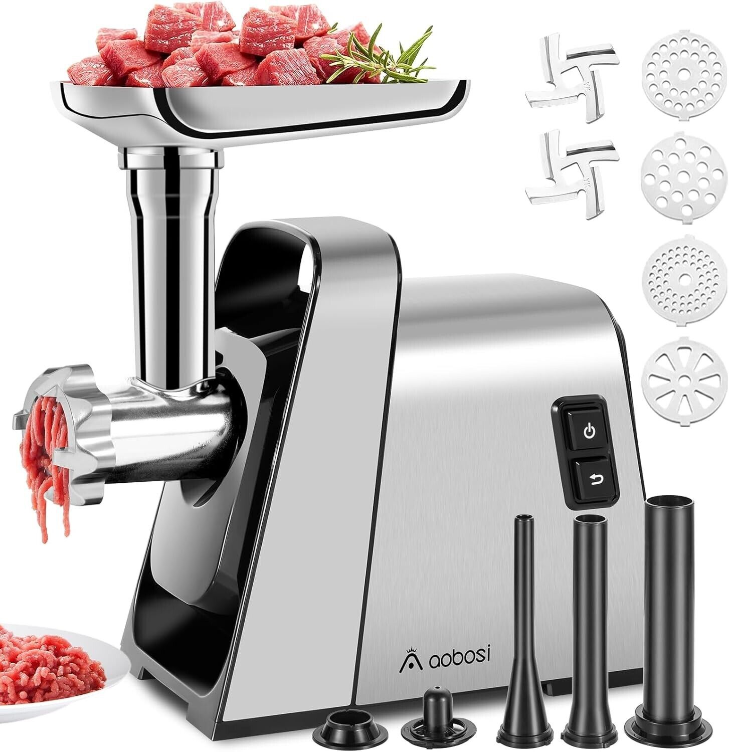 AAOBOSI 3000W Electric Meat Grinder, Electric Meat Mincer Machine