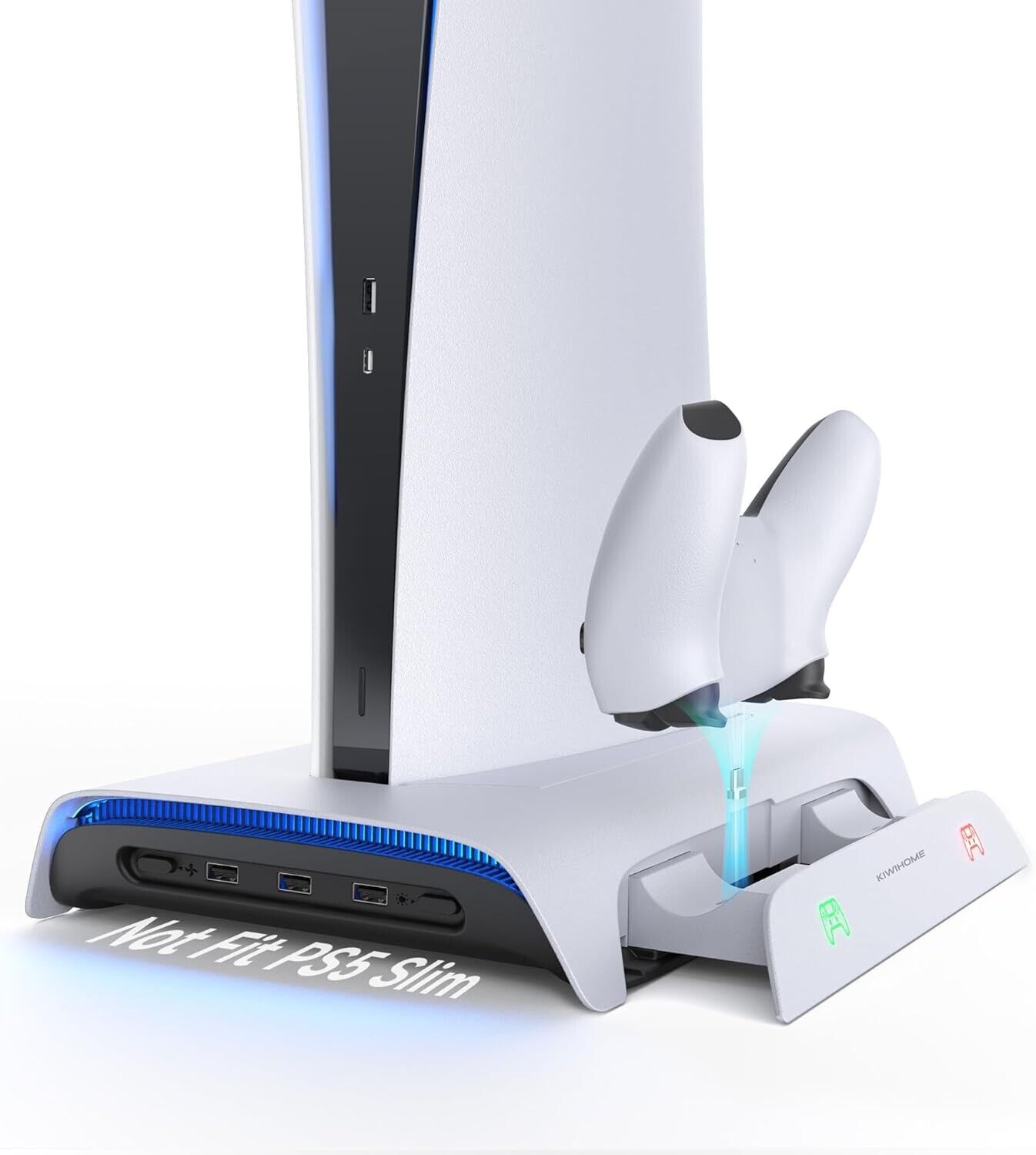 KIWIHOME Vertical Cooler for PS5 Stand, Upgraded Controller Charging Design...