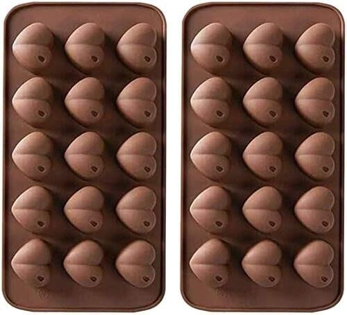 4PCS Heart Chocolate Mold Silicone Mold for Valentine Heart Shaped Candy