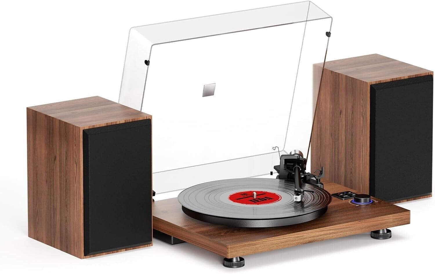 Jancane Bluetooth Record Player Wireless Turntable HiFi System Wooden AT-3600L