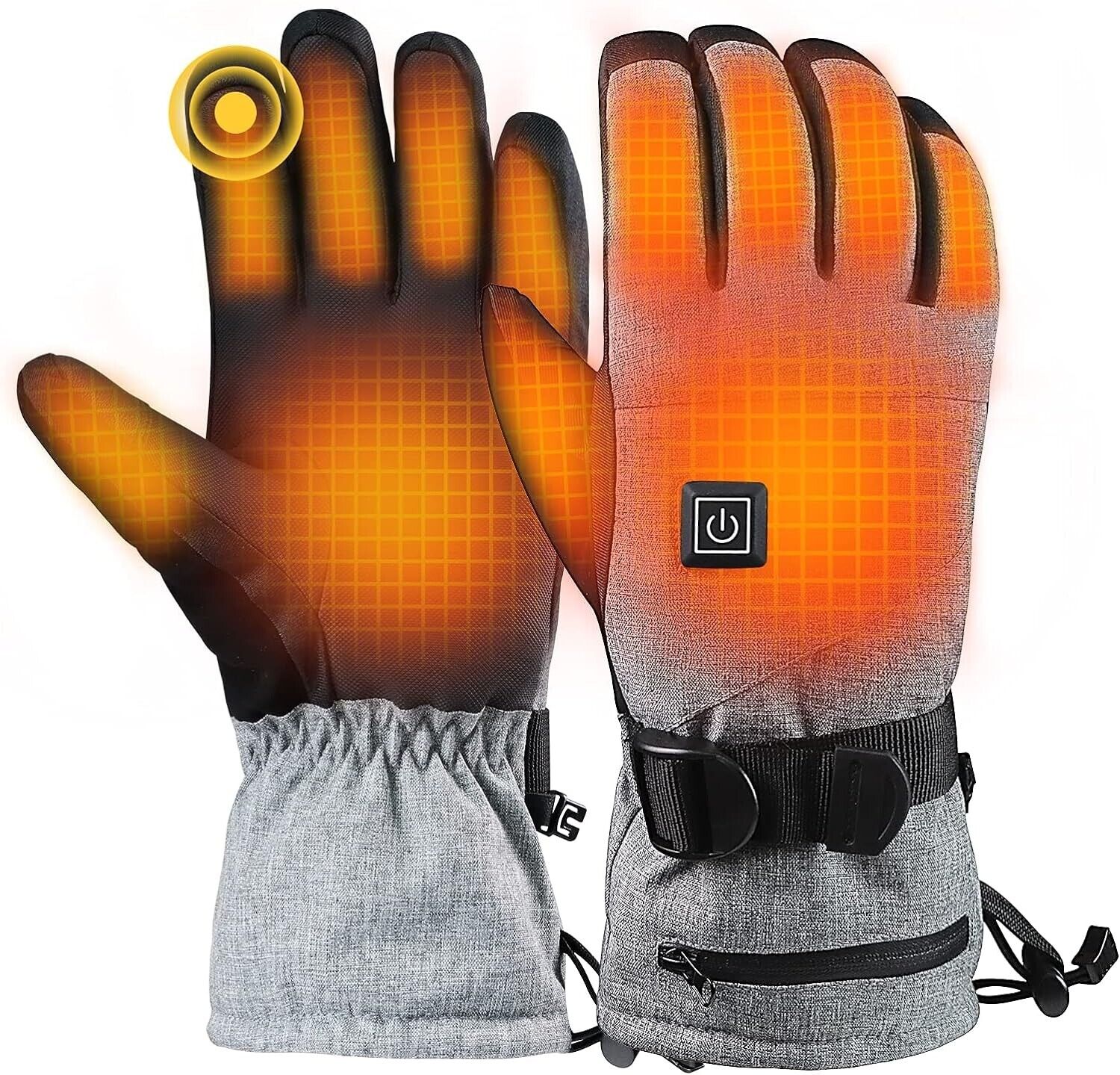 Heated Gloves for Men Women, Rechargeable 5000mAh Battery Electric Heating (L)