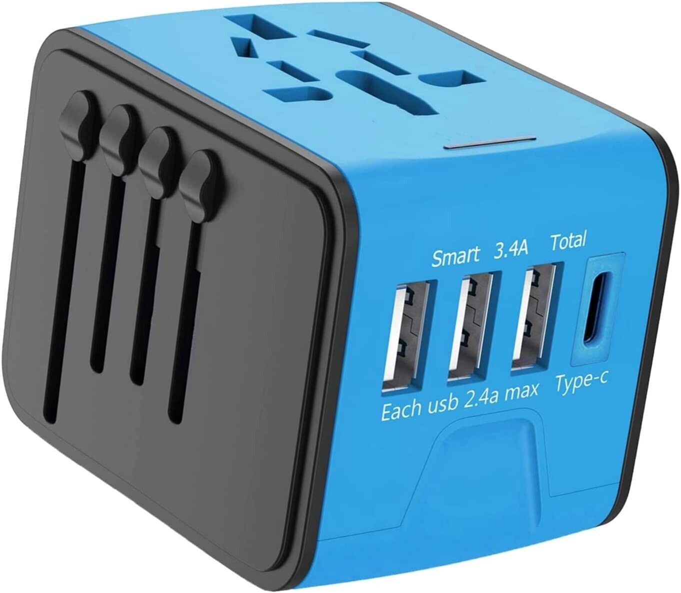 Universal Travel Adapter,Worldwide Travel Adapter with 3USB + 1Type C Ports.