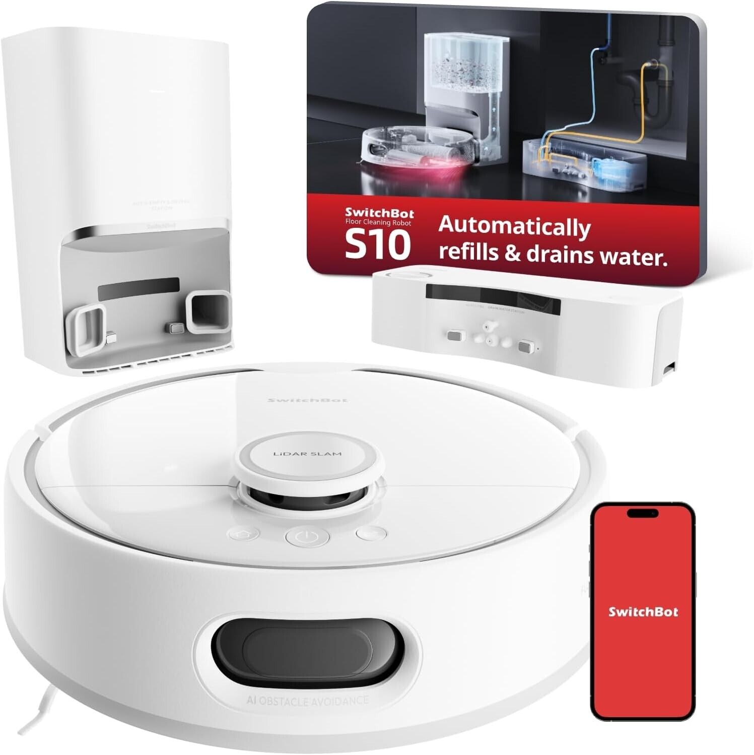 SwitchBot S10 Robot Vacuum Cleaner with Mop