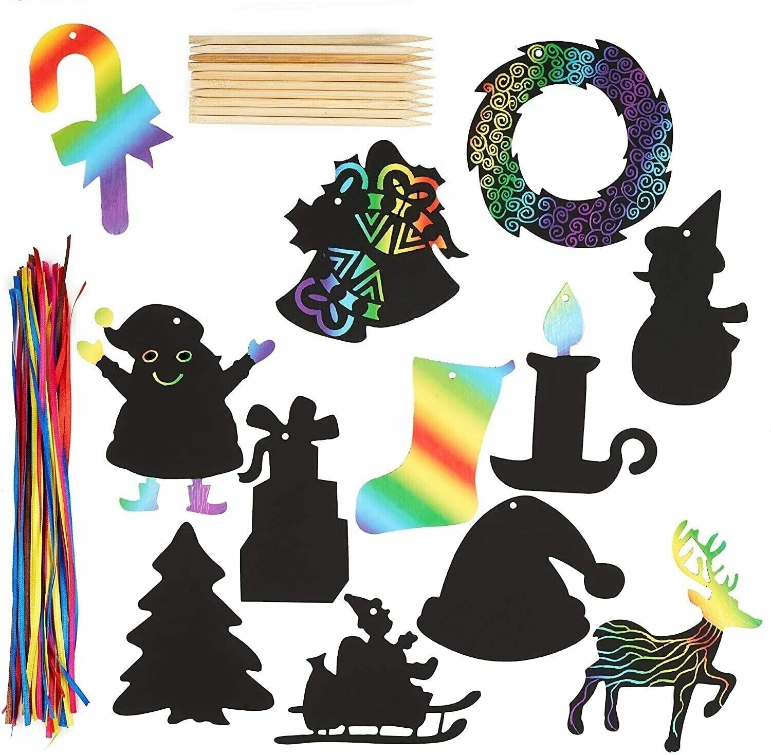 Scratch Art Christmas Crafts Bundle for schools